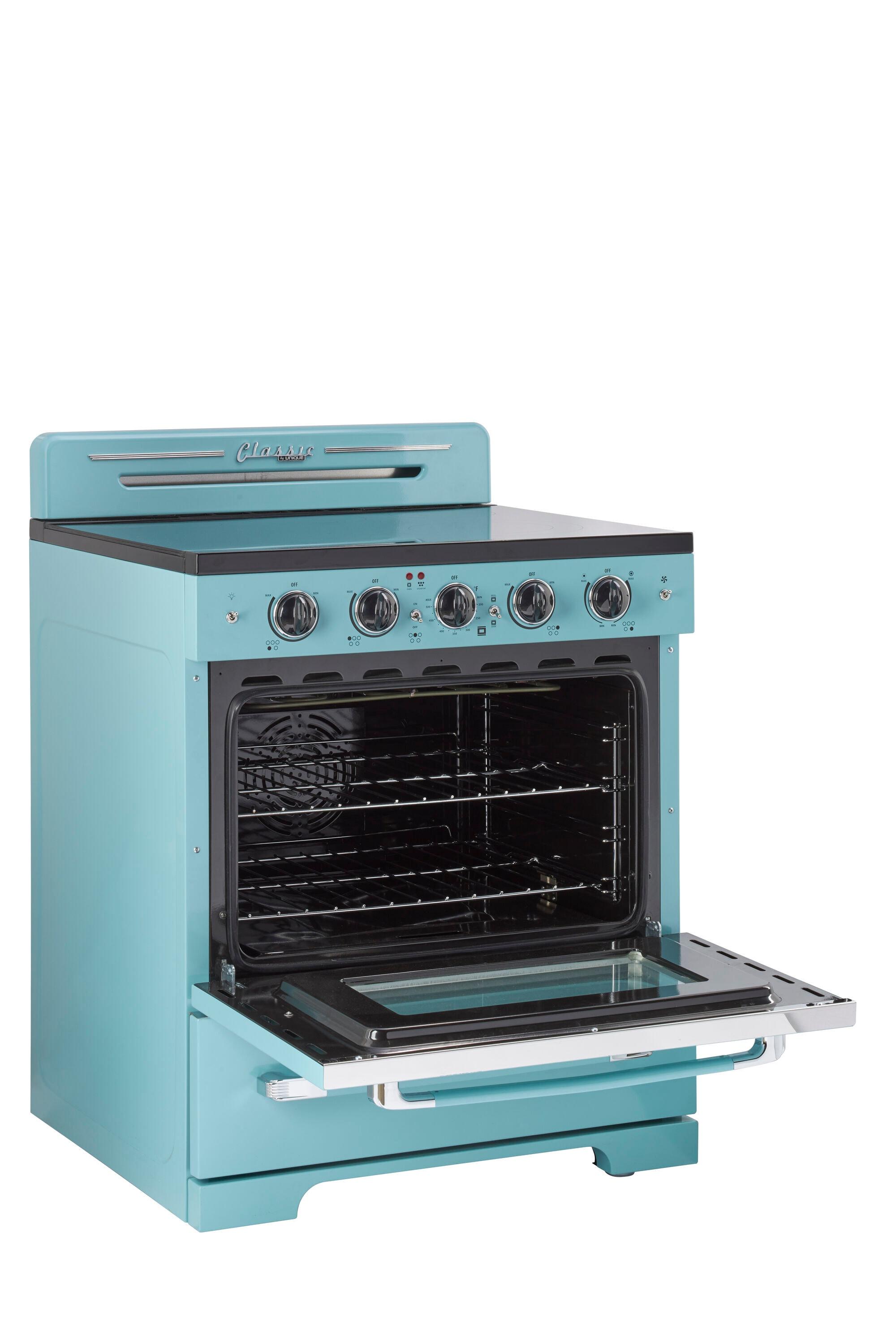 Unique Appliances Classic Retro 30" 5 Element 3.9 cu. ft. Freestanding Electric Glass Top Range with Convection Oven UGP-30CR EC T