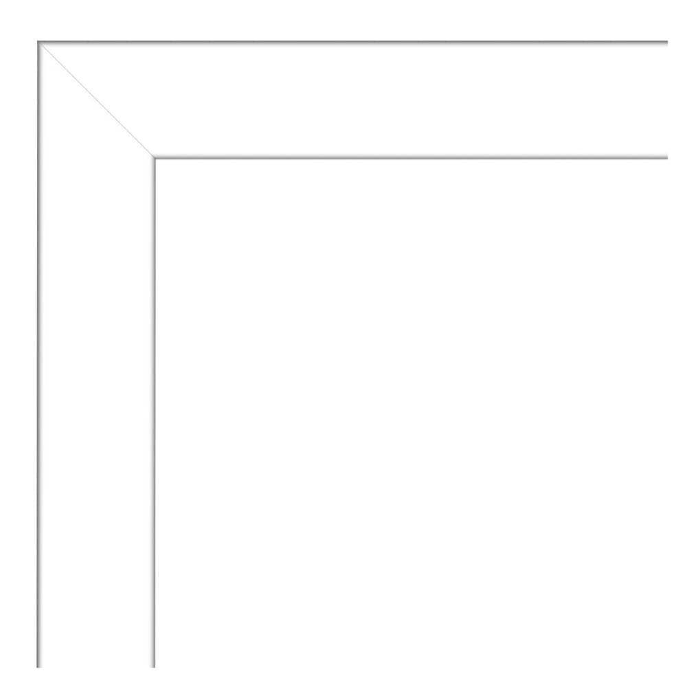 22" x 28" Wedge Framed Bathroom Vanity Wall Mirror White - Amanti Art: Modern, Satin Finish, No Assembly Required