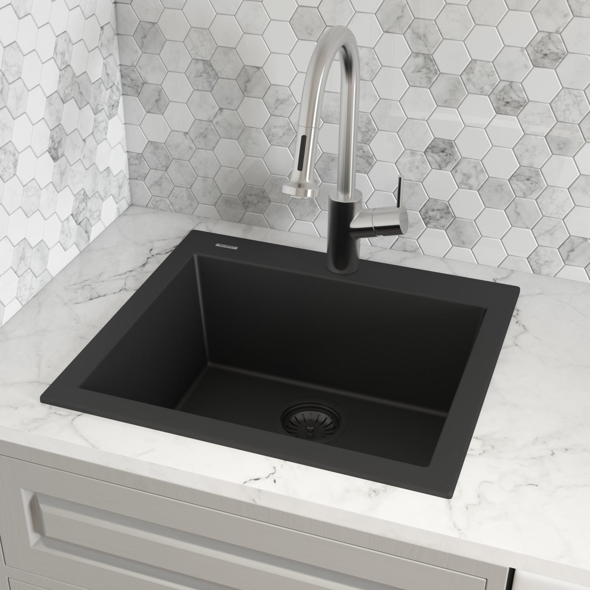 Ruvati epiGranite Drop-in Topmount Granite Composite Kitchen Sink