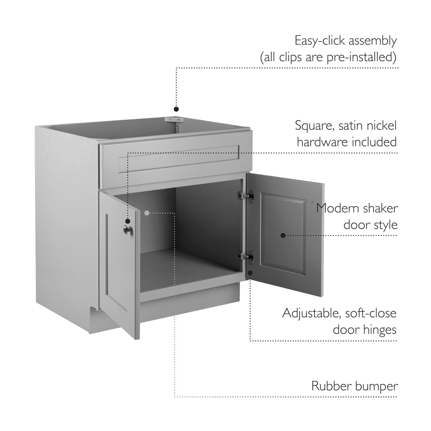 Brookings 30 Inch Bathroom Vanity, Ready to Assemble, Solid Wood, Sherwin Williams – Design House, 587089