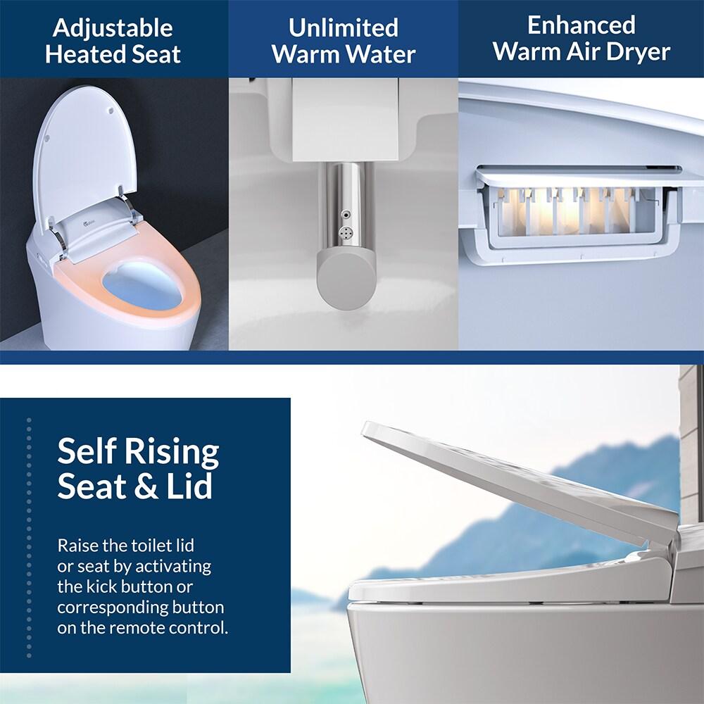 Bio Bidet by BEMIS Discovery DLX Smart Bidet Toilet, Tankless, Auto Open and Close with Kick Flush, Self Cleaning Discovery DLX