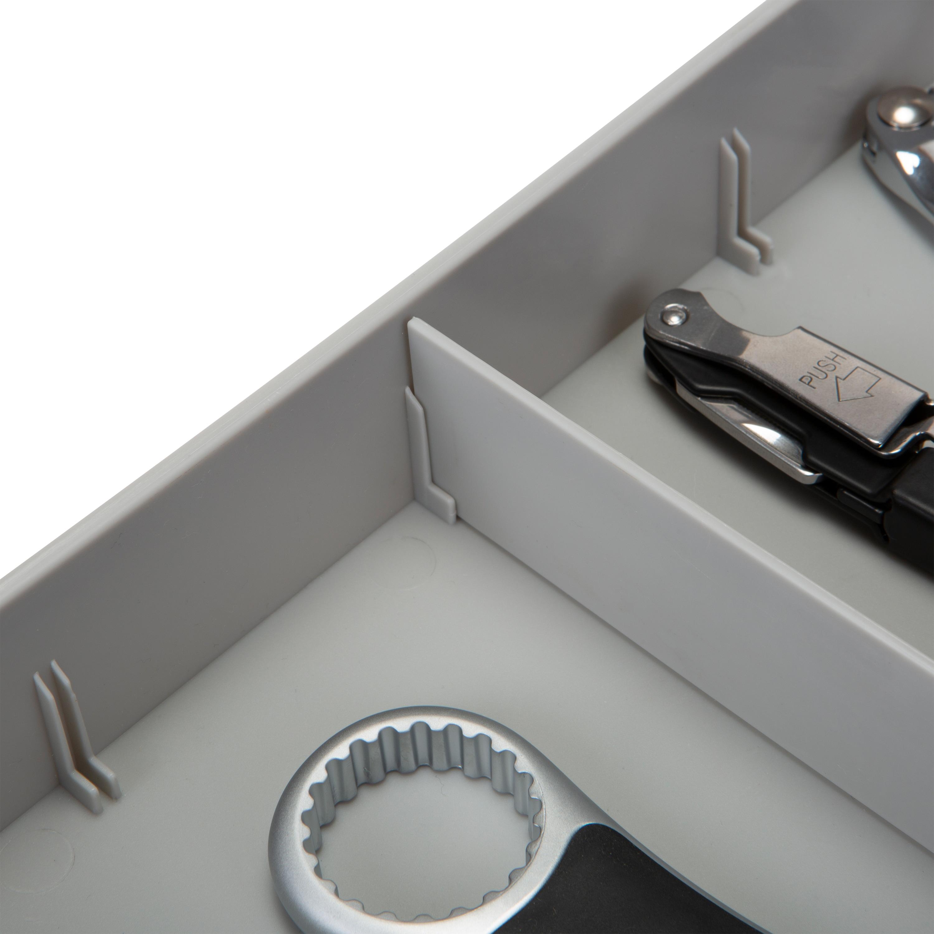 Kitchen Details Adjustable Drawer Organizer in Grey
