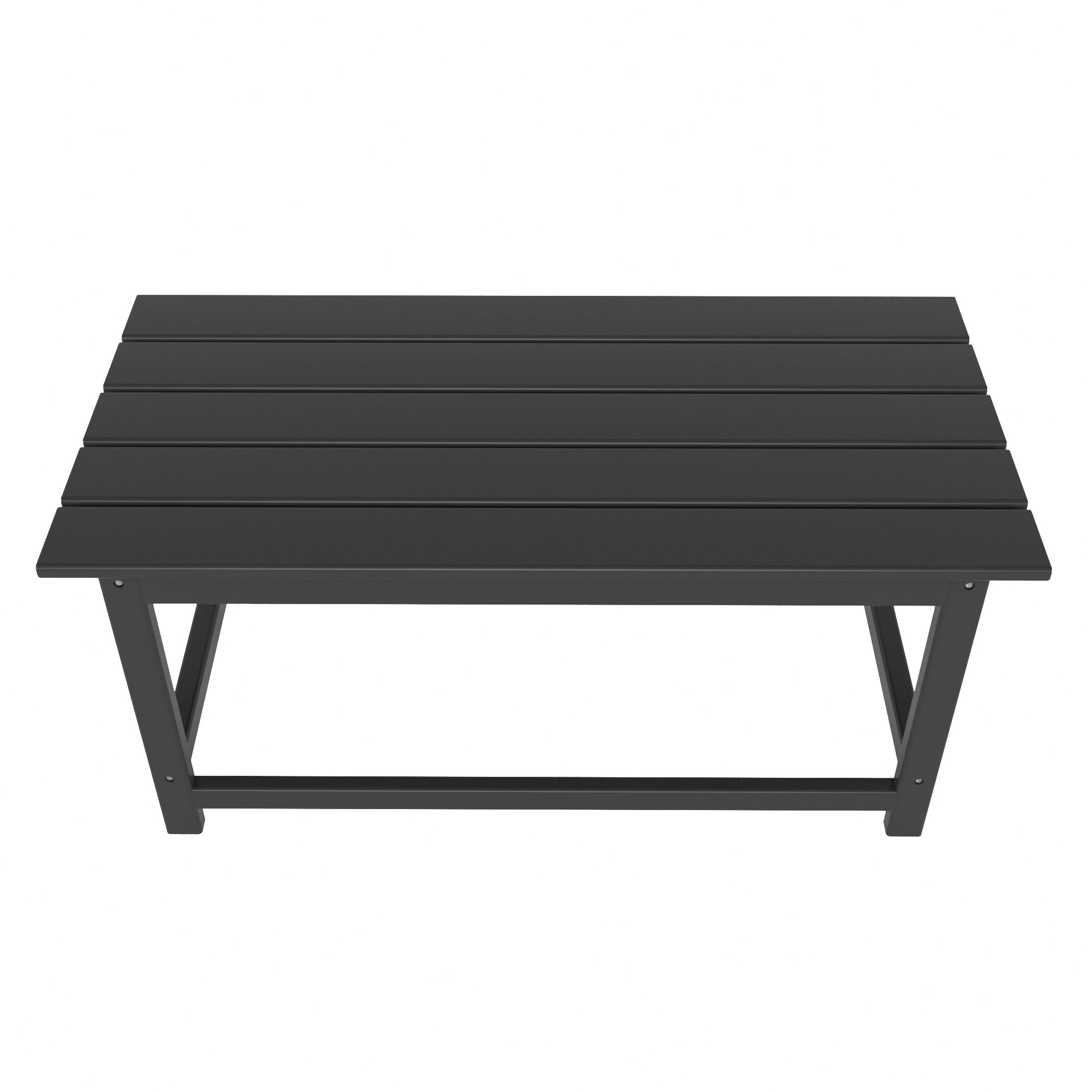 Westin Outdoor 35" Inch Adirondack Coffee Table for Patio Backyard UV Weather Resistant HDPE Plastic, Gray