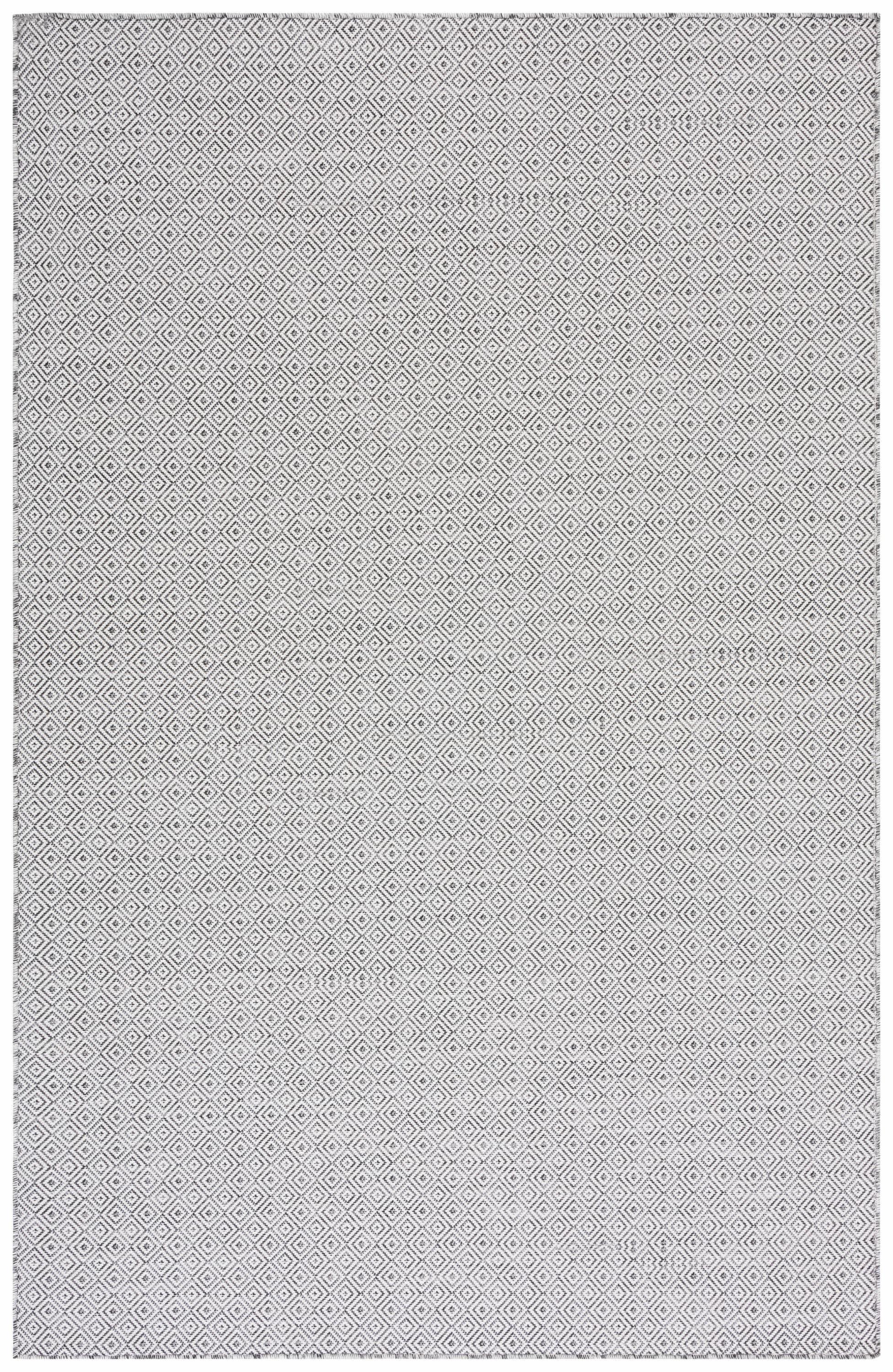 Hampton HTN230 Power Loomed Indoor/Outdoor Area Rug - Ivory/Black - 8'x10' - Safavieh.