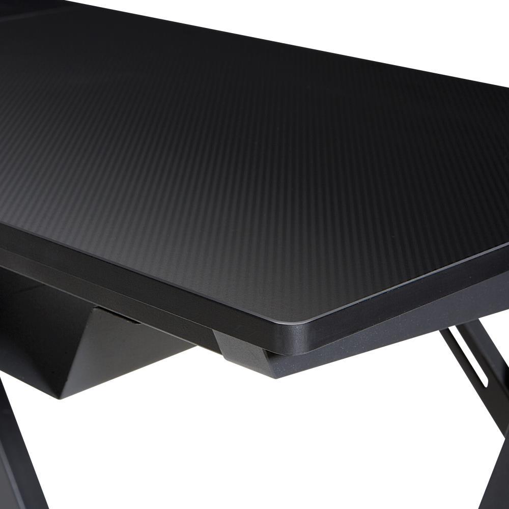 Avatar Battlestation L-Shape Game Desk with Carbon Top and Matte Black Legs