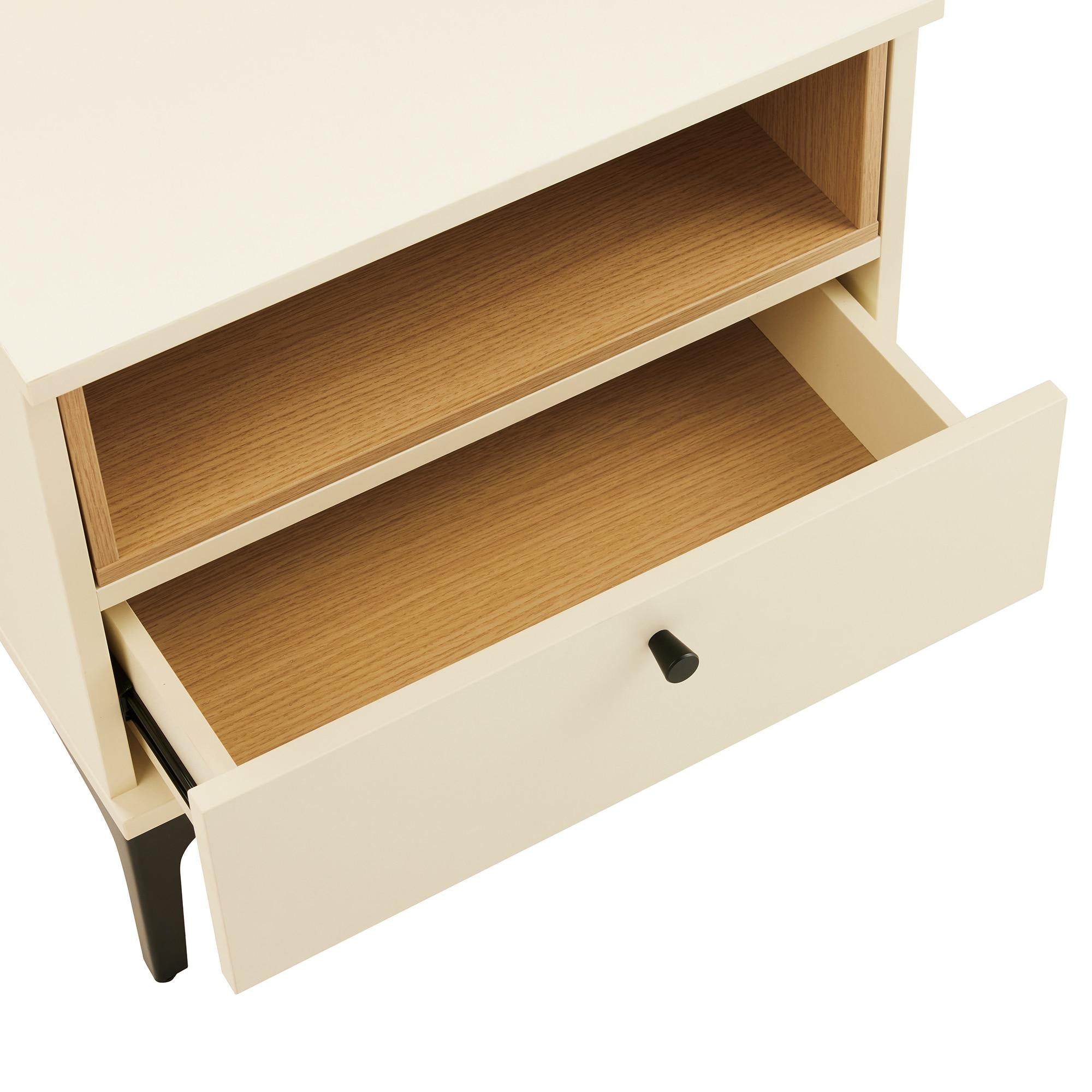 Ivy Bronx Modern Decatur Nightstand with 1 Full Extension Drawer and Metal Legs