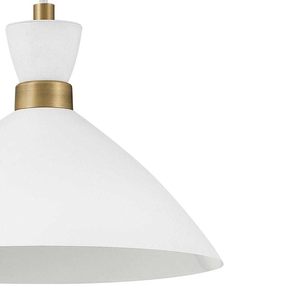 Lark Simon 1 - Light Pendant in  Matte White/Heritage Brass