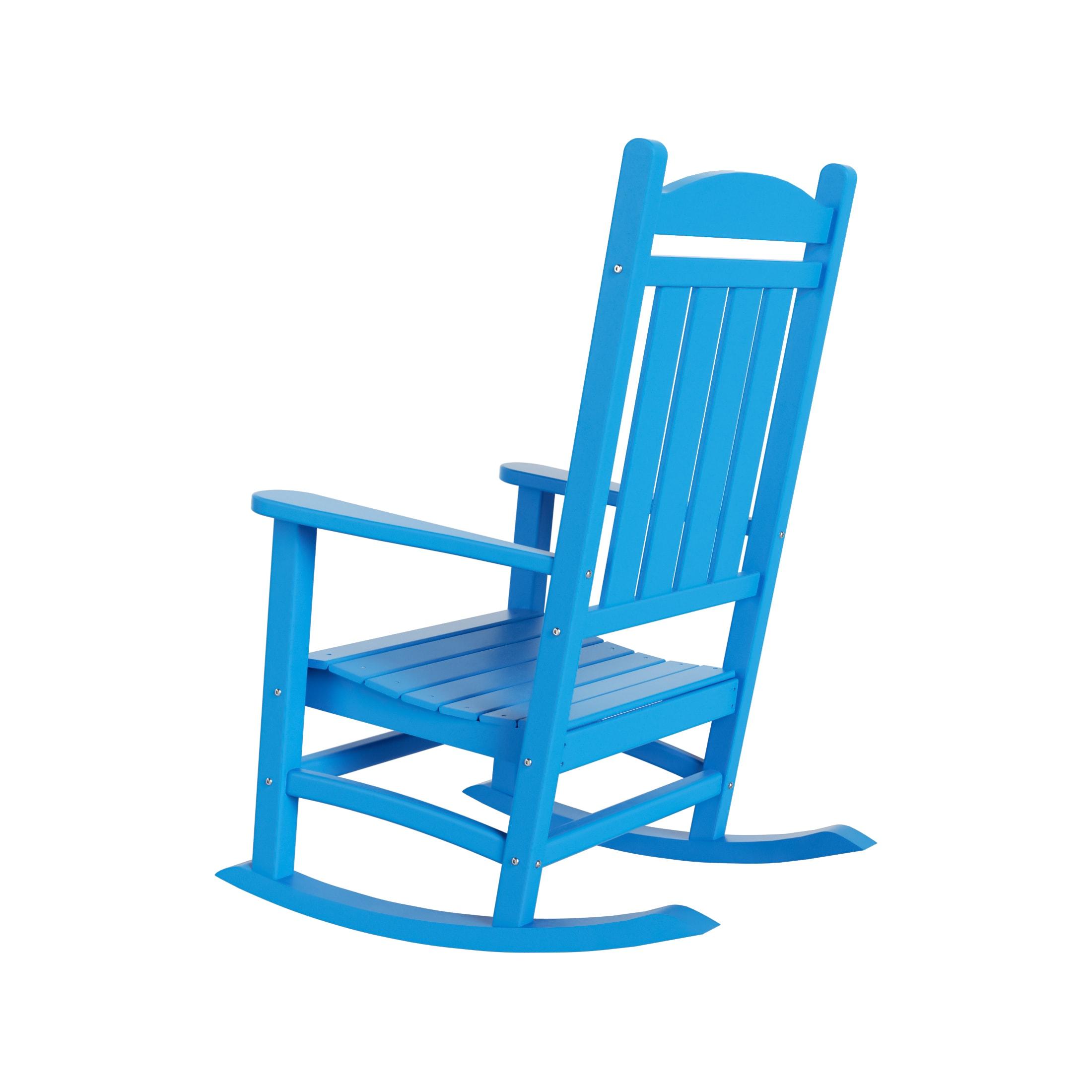 Polytrends  Laguna Hdpe All Weather Outdoor Patio Rocking Chair Pacific Blue