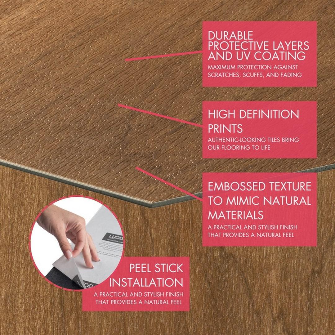 BaseCore HEX 12mil x 5.75" W Peel and Stick Vinyl Plank Flooring