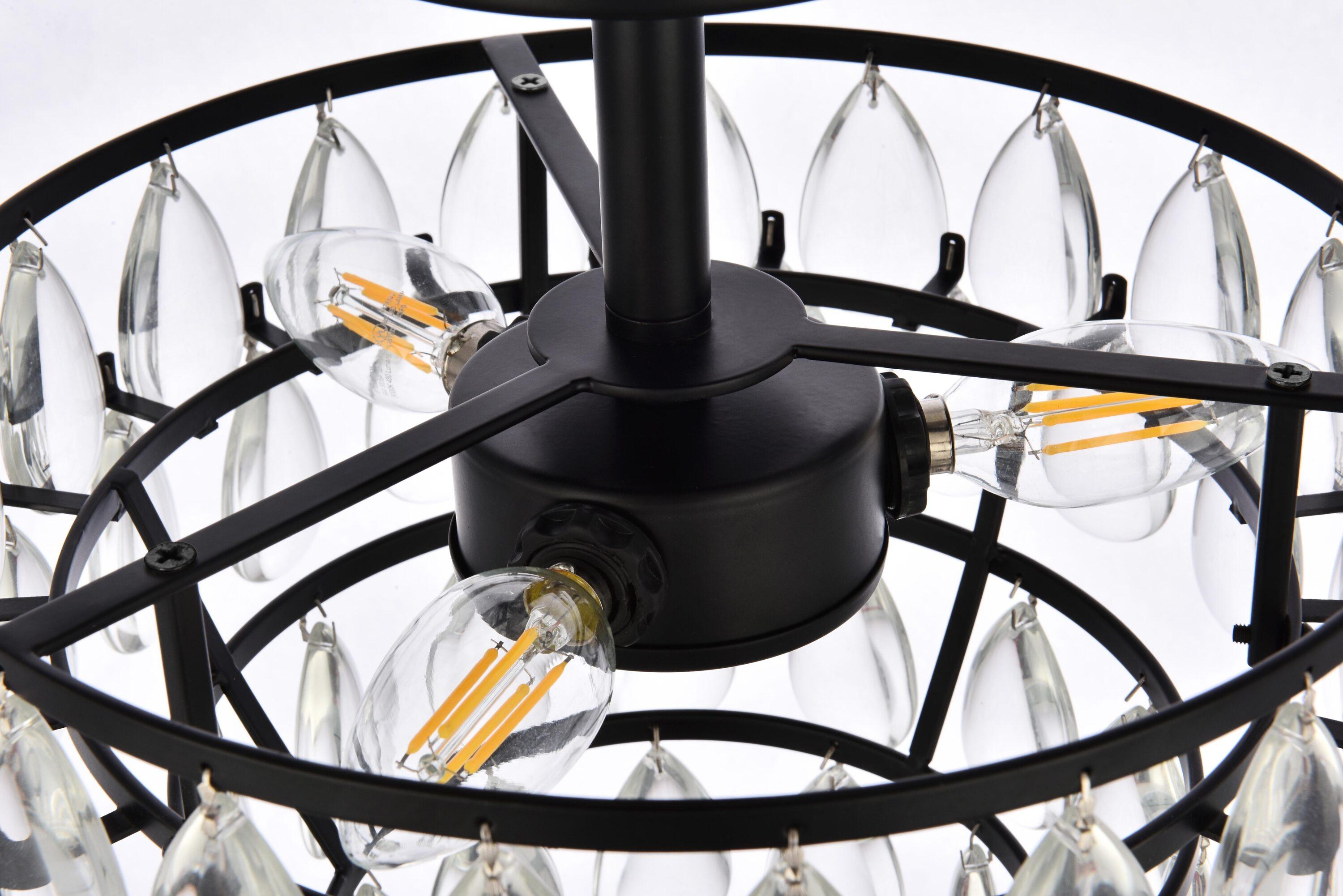 Elegant Lighting Mila 12 inch flush mount in black