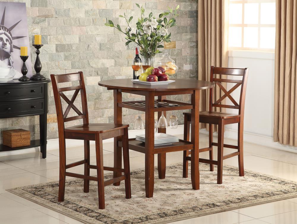 Acme Tartys Counter Height Chair (Set-2) in Cherry Finish