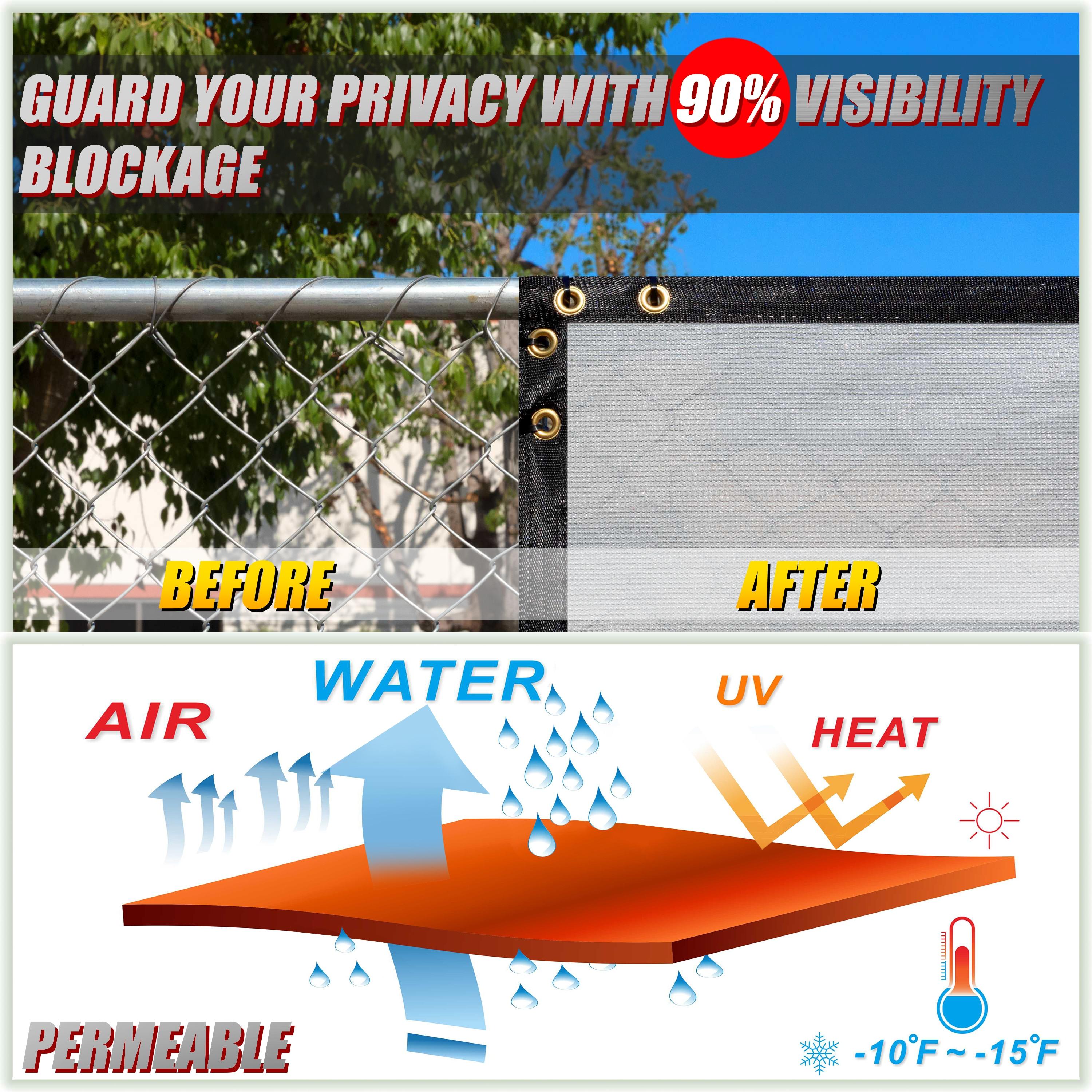 Colour Tree 50' x 8' Grey Polyethylene Outdoor Panel Privacy Screen