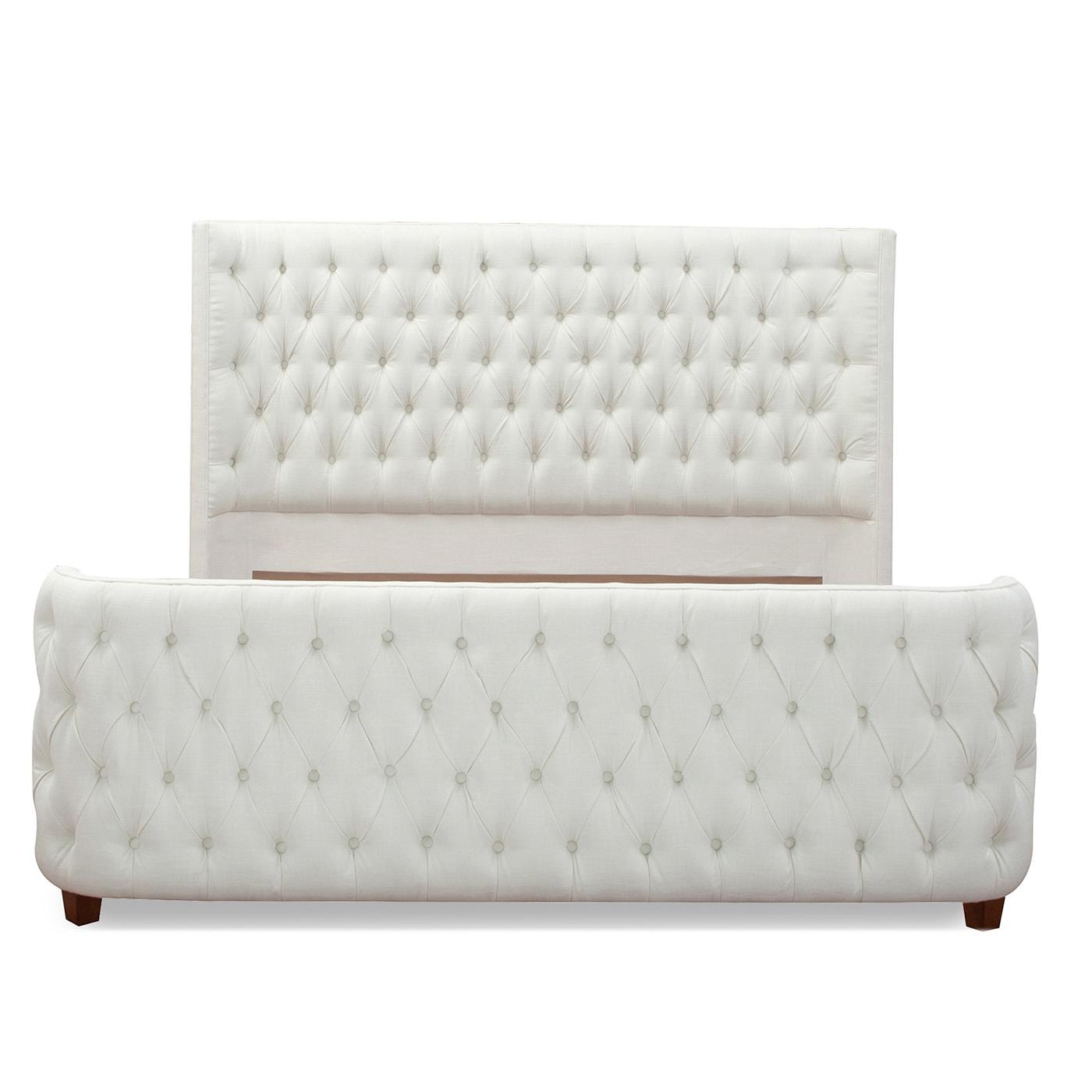 Brooklyn King Tufted Bed, Antique White