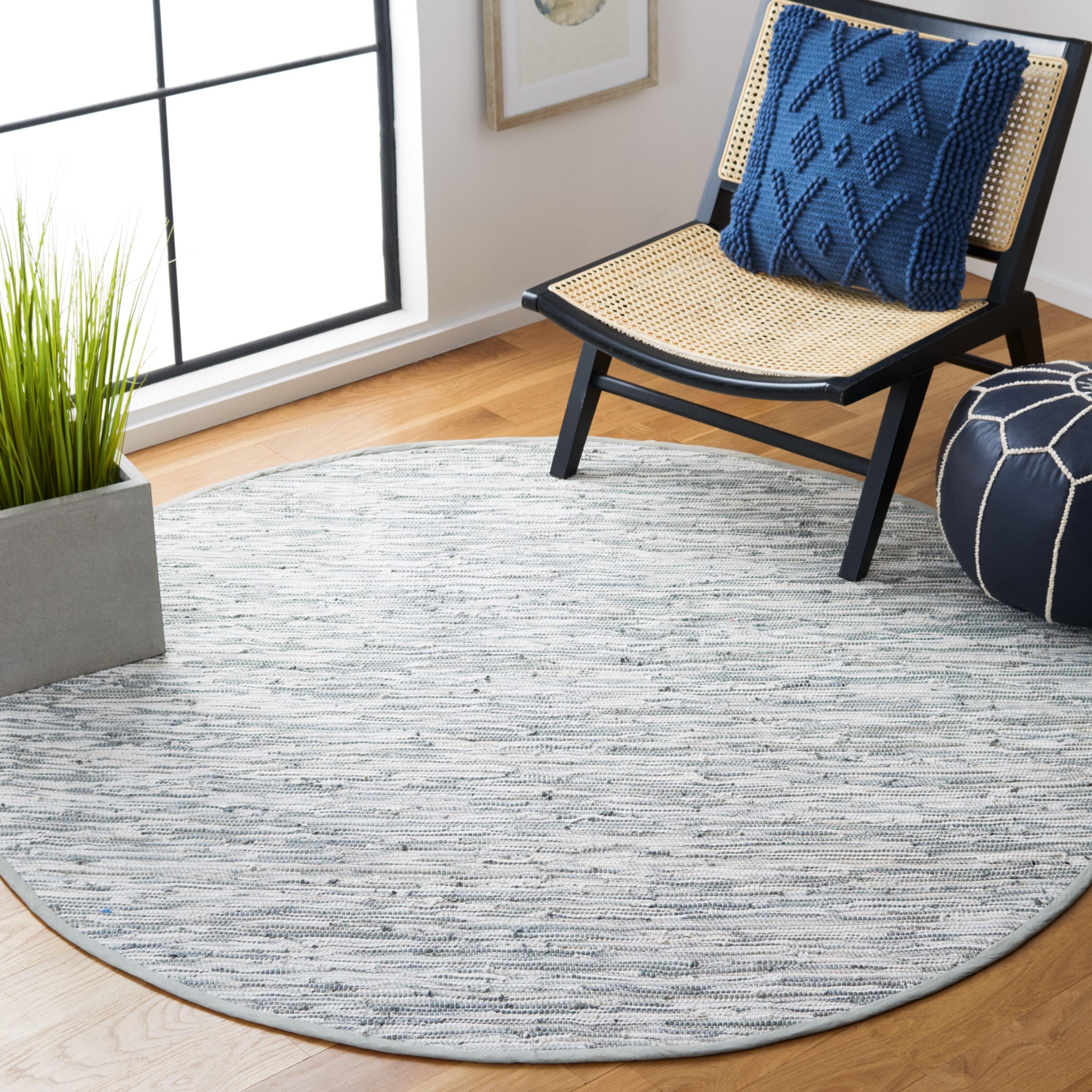 Montauk MTK753 Hand Woven Area Rug - Silver - 6' Round - Safavieh.