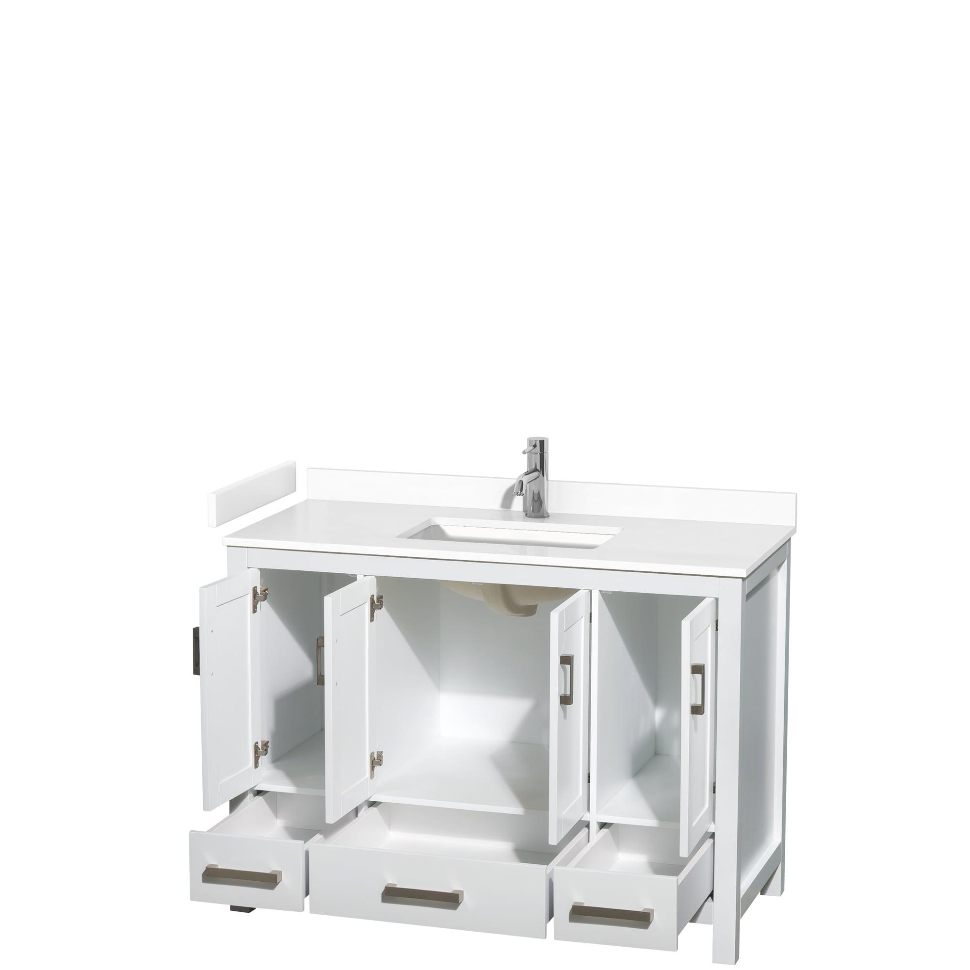 Wyndham Collection Sheffield 48" Freestanding Single Bathroom Vanity with Cultured Marble Top