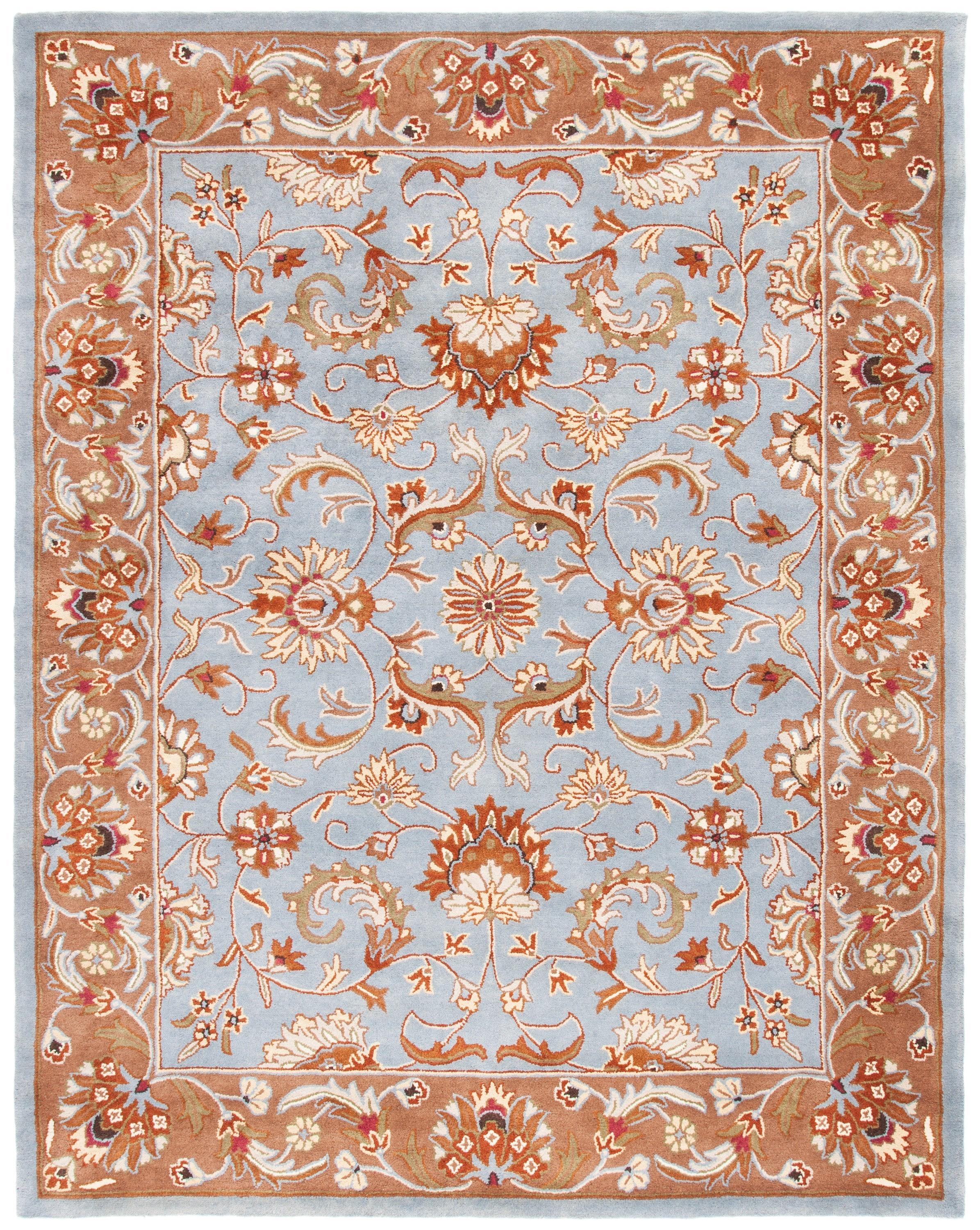 SAFAVIEH Heritage Constantine Traditional Wool Area Rug, Blue/Beige, 9' x 12'