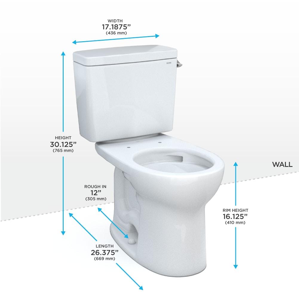 Drake® 1.28 GPF Water Efficient Round Two-Piece Toilet with Tornado Flush (Seat Not Included)