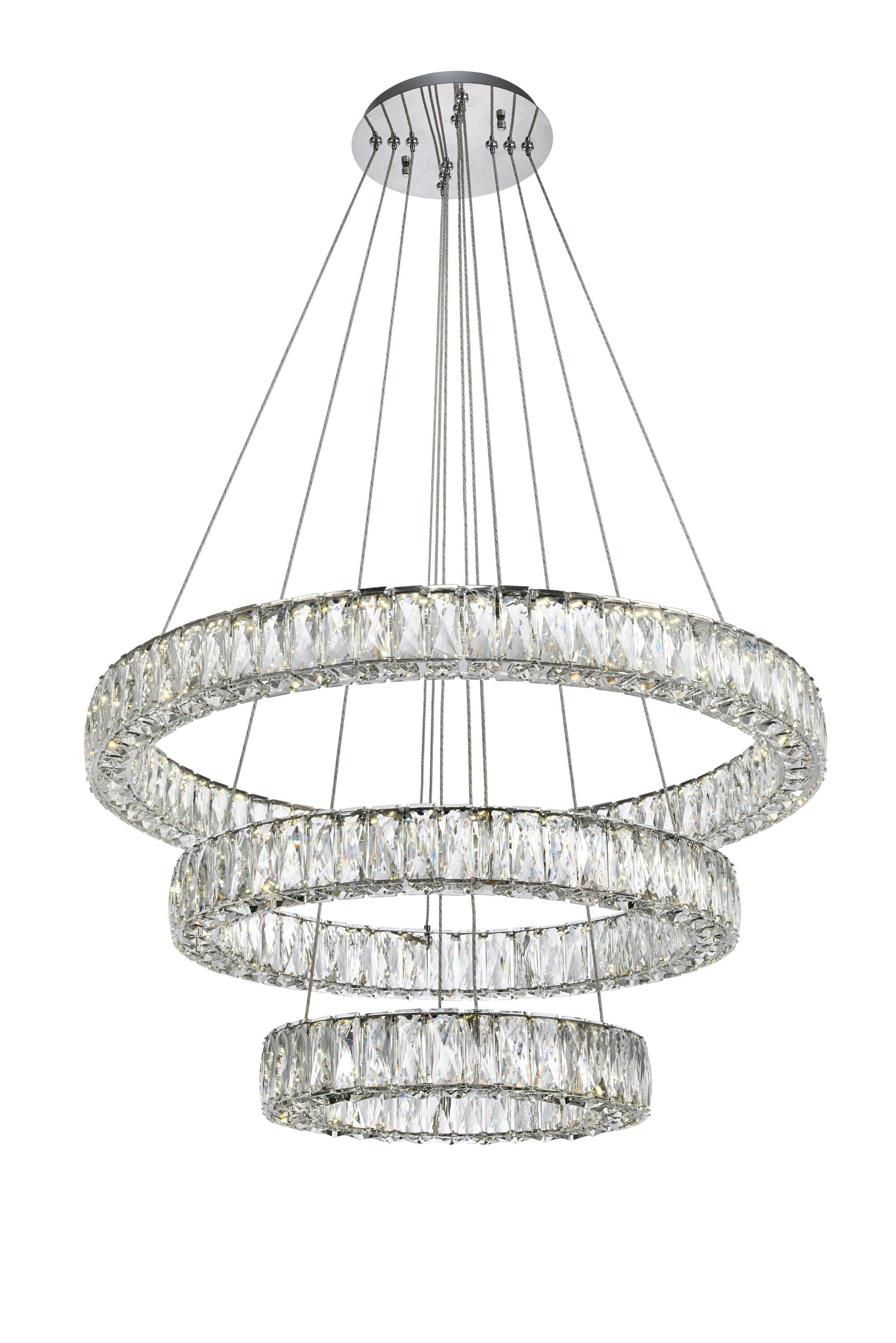 Monroe Integrated LED chip light Chrome Chandelier Clear Royal Cut Crystal