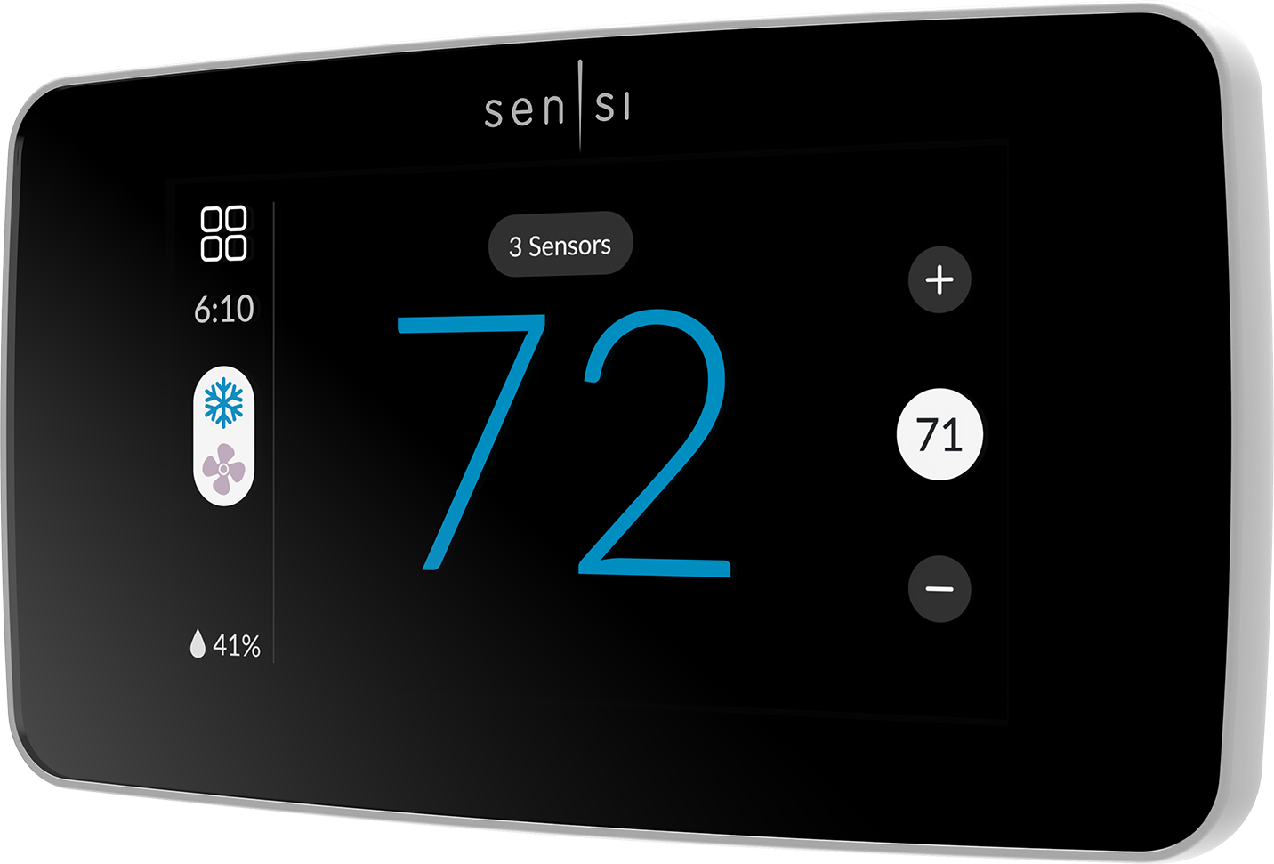 Sensi Touch 2 Black Programmable Smart Thermostat with LCD Display
