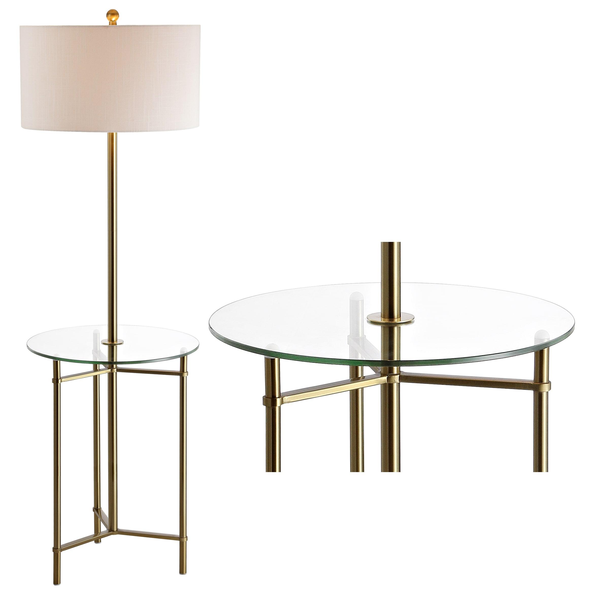 Jonathan Y Charles Metal/Glass Led Side Table And Floor Lamp