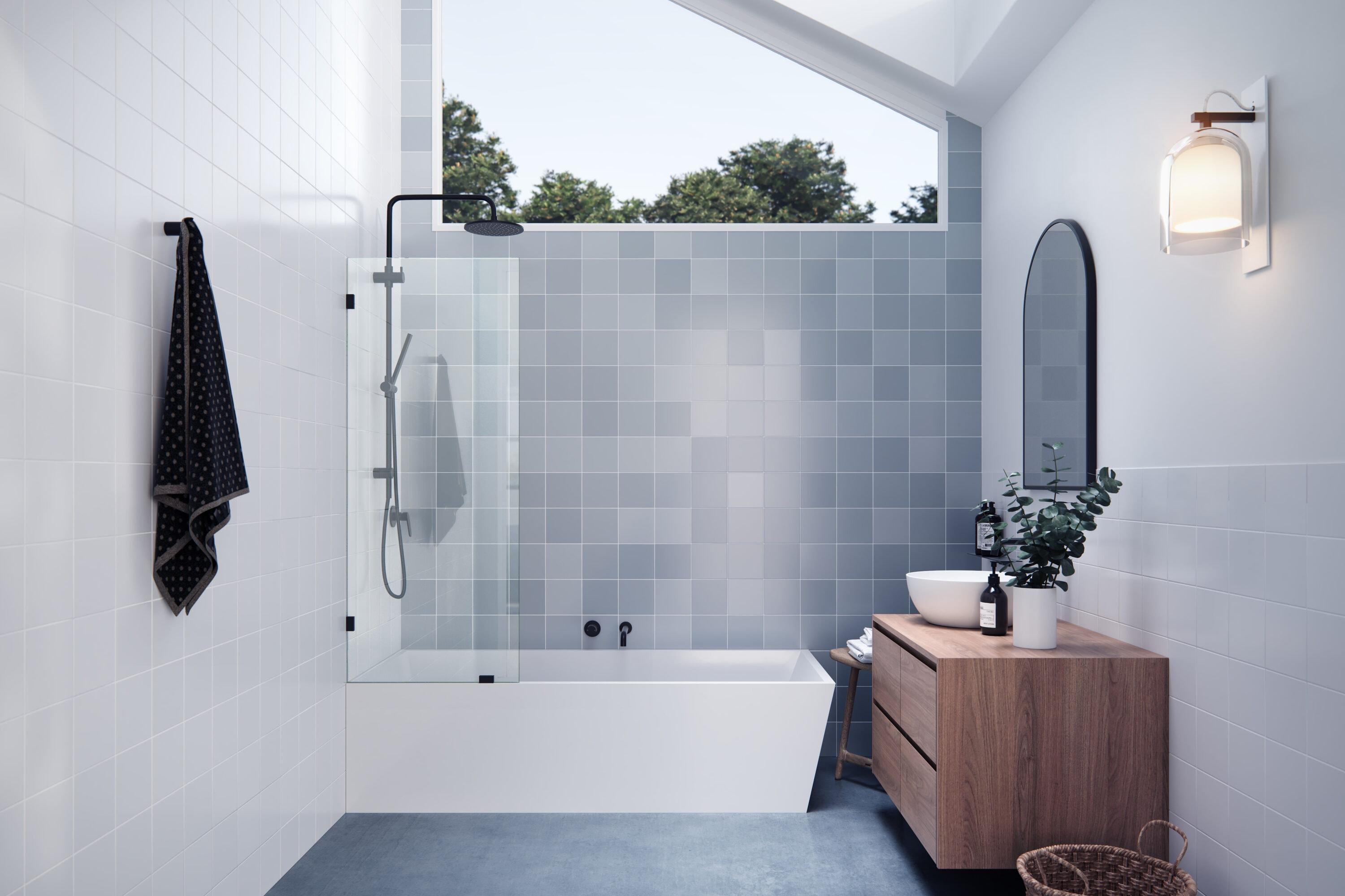 Vela 24 in. x 58.25 in. Frameless Single Fixed Bath Panel