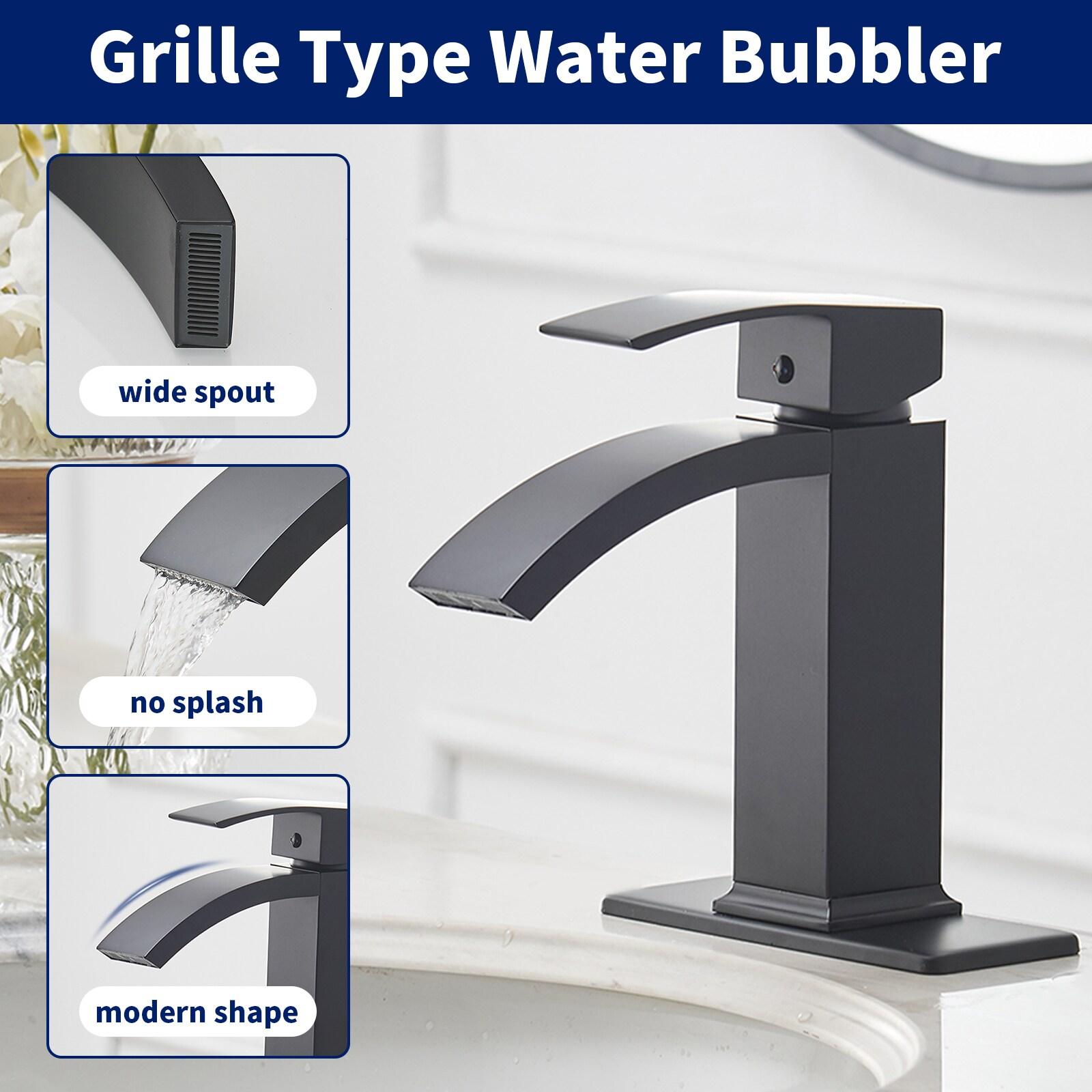 BWE Waterfall Single Hole Single-Handle Low-Arc Bathroom Sink Faucet With Pop-up Drain Assembly