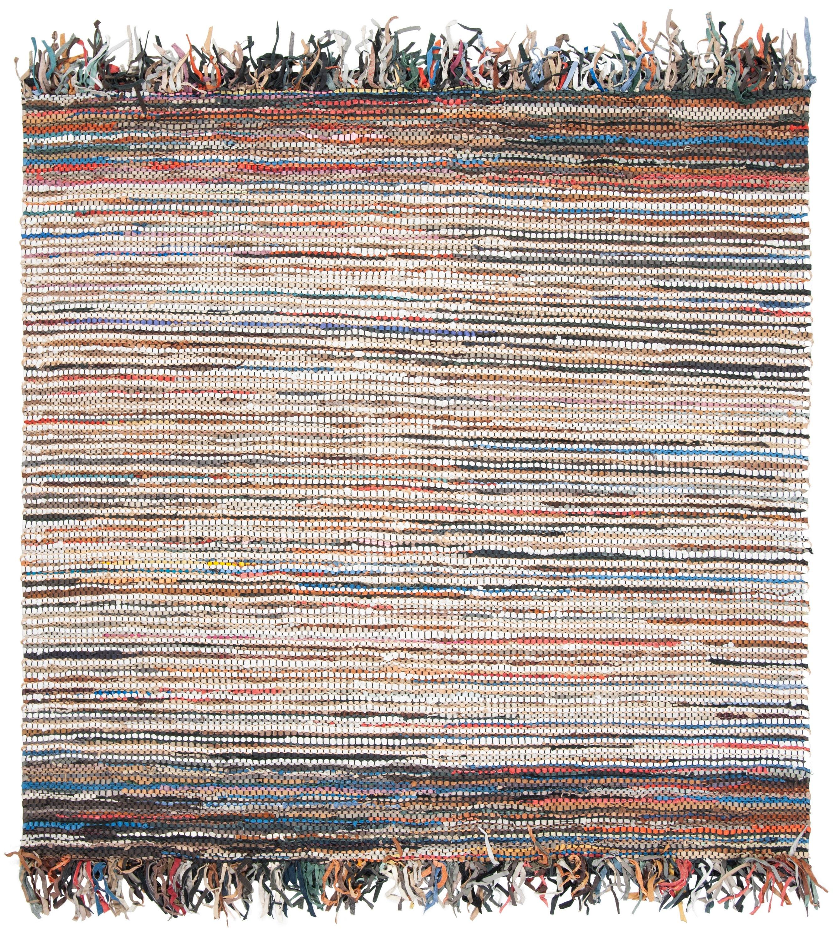 Vintage Leather VTL373 Hand Woven Area Rug - Multi - 6'x6' - Safavieh.