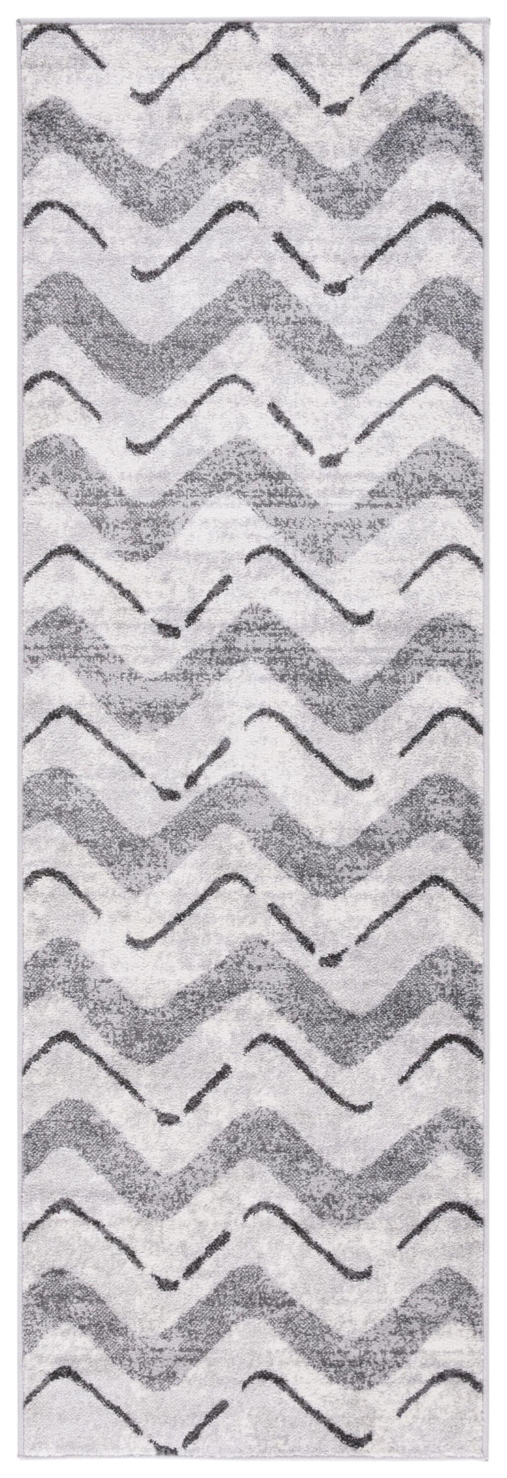 Adirondack ADR121 Power Loomed Runner Rug - Silver/Charcoal - 2'6"x6' - Safavieh.