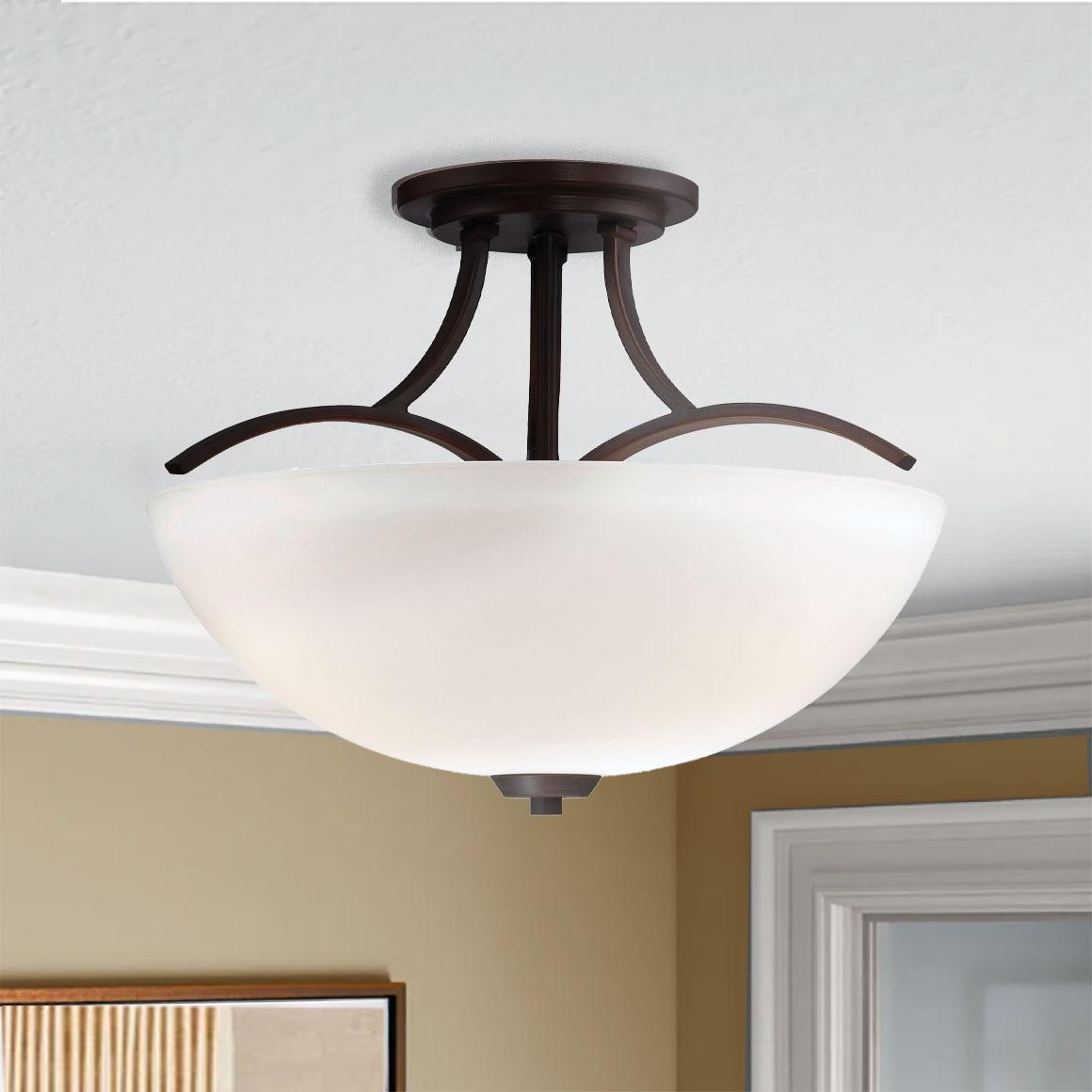 Minka Lavery - Overland Park - 3 Light Semi-Flush Mount in Transitional Style -
