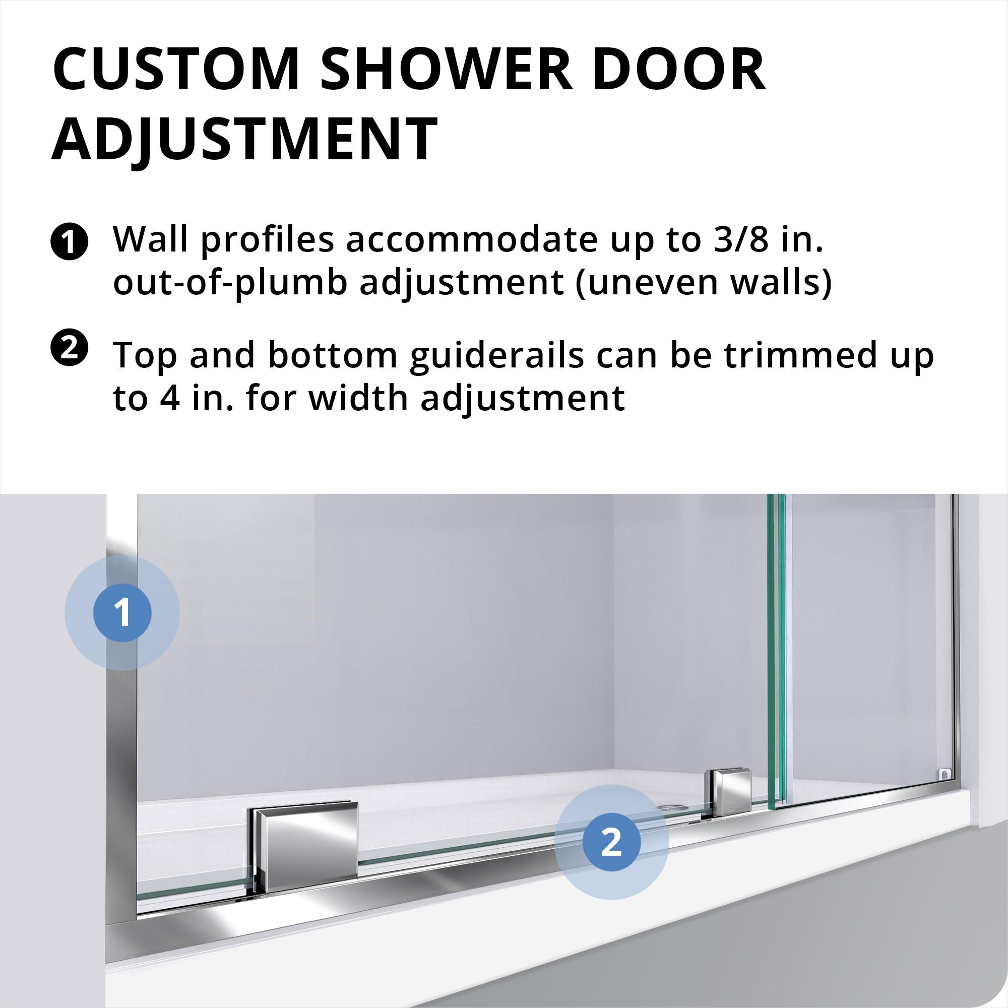 Mirage-Z 56'' W x 58" H Single Sliding Frameless Tub Door with ClearMax™ Technology