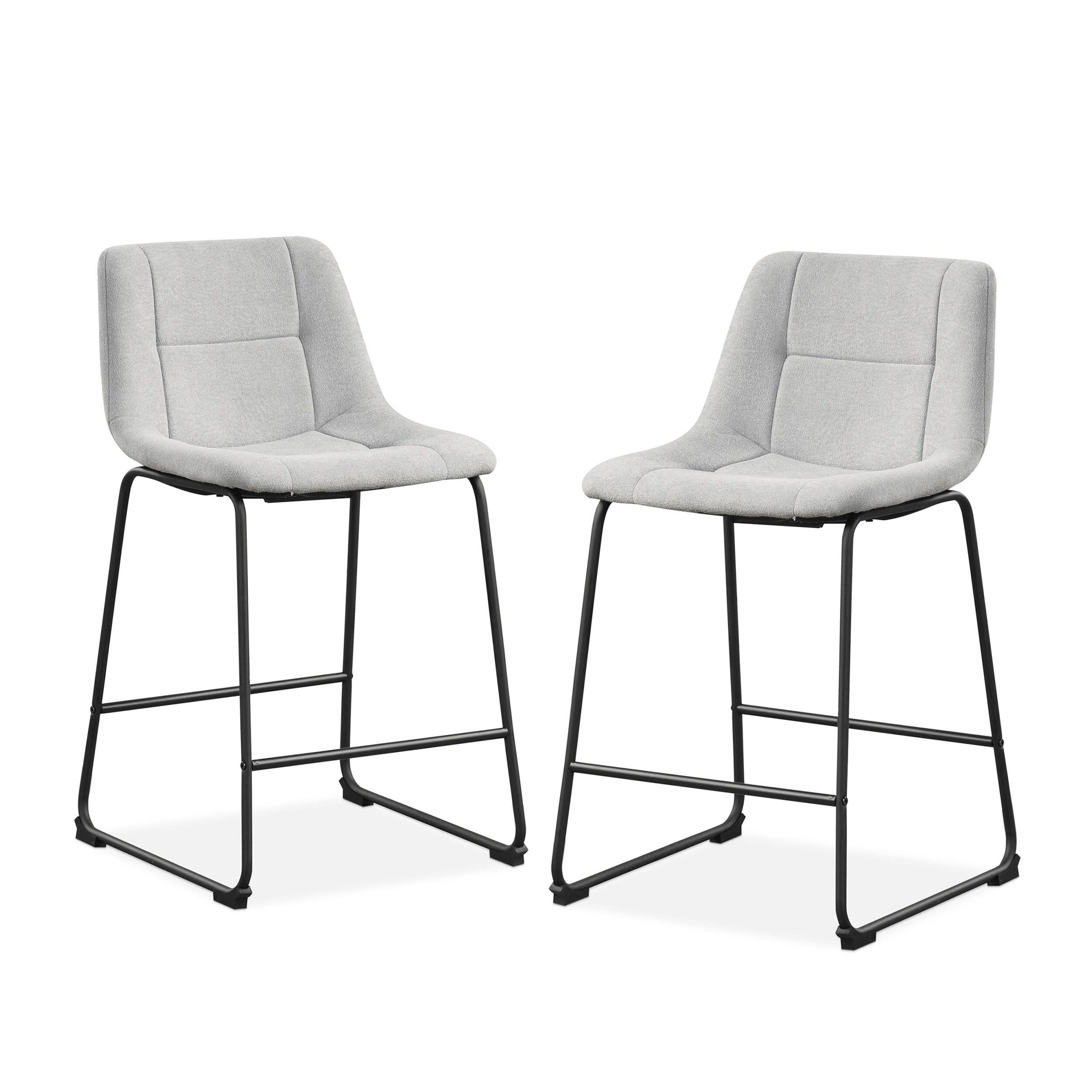 Furniture of America Perri Modern Chenille Counter Height Dining Chairs, Gray (Set of 2)