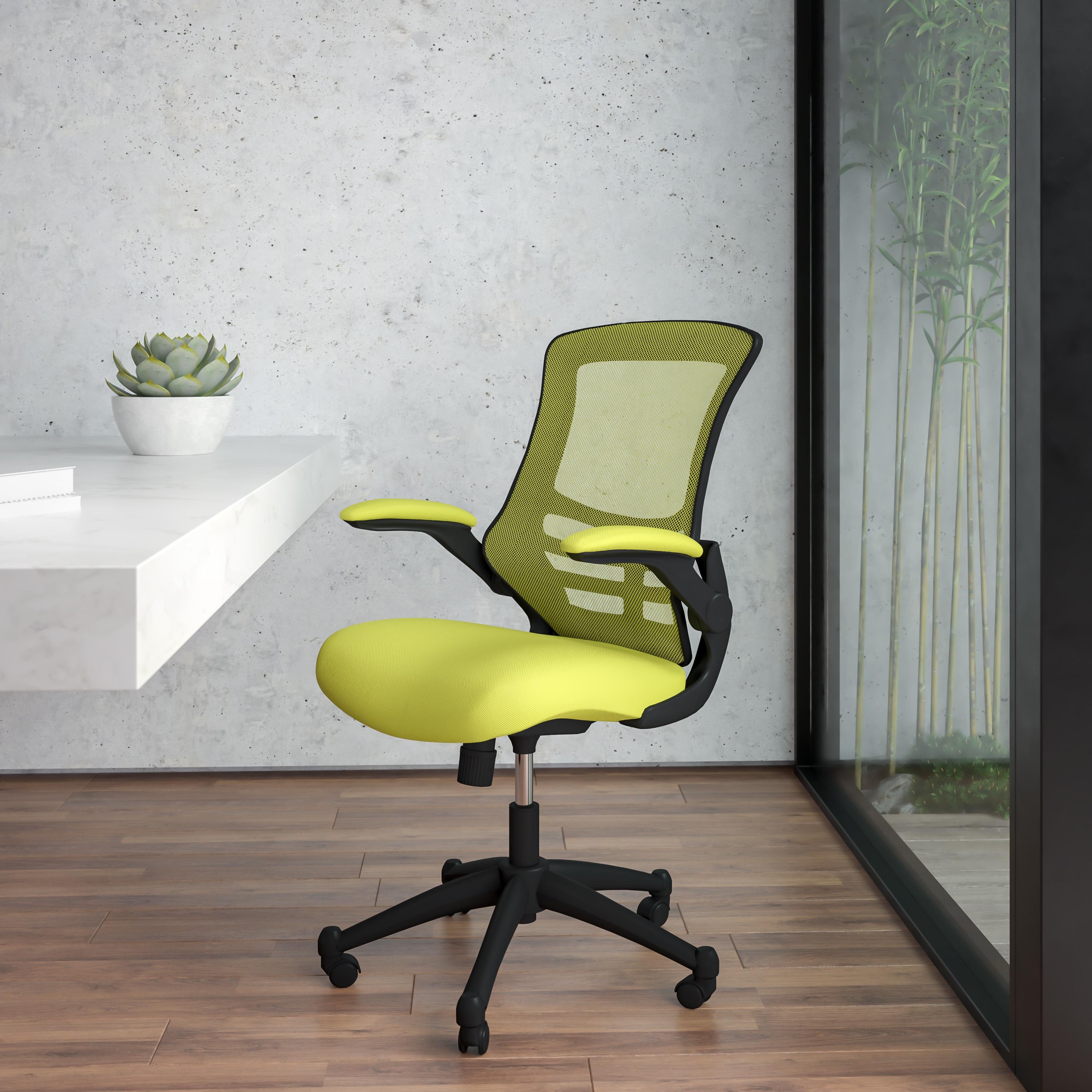 Jayetta Mid-Back Mesh Swivel Ergonomic Office Chair with Flip-Up Arms