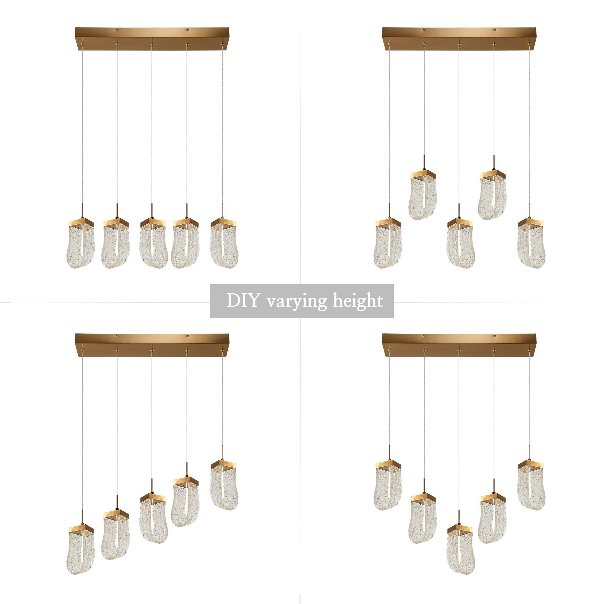 Grigor 5 - Light Kitchen Island Linear LED Pendant
