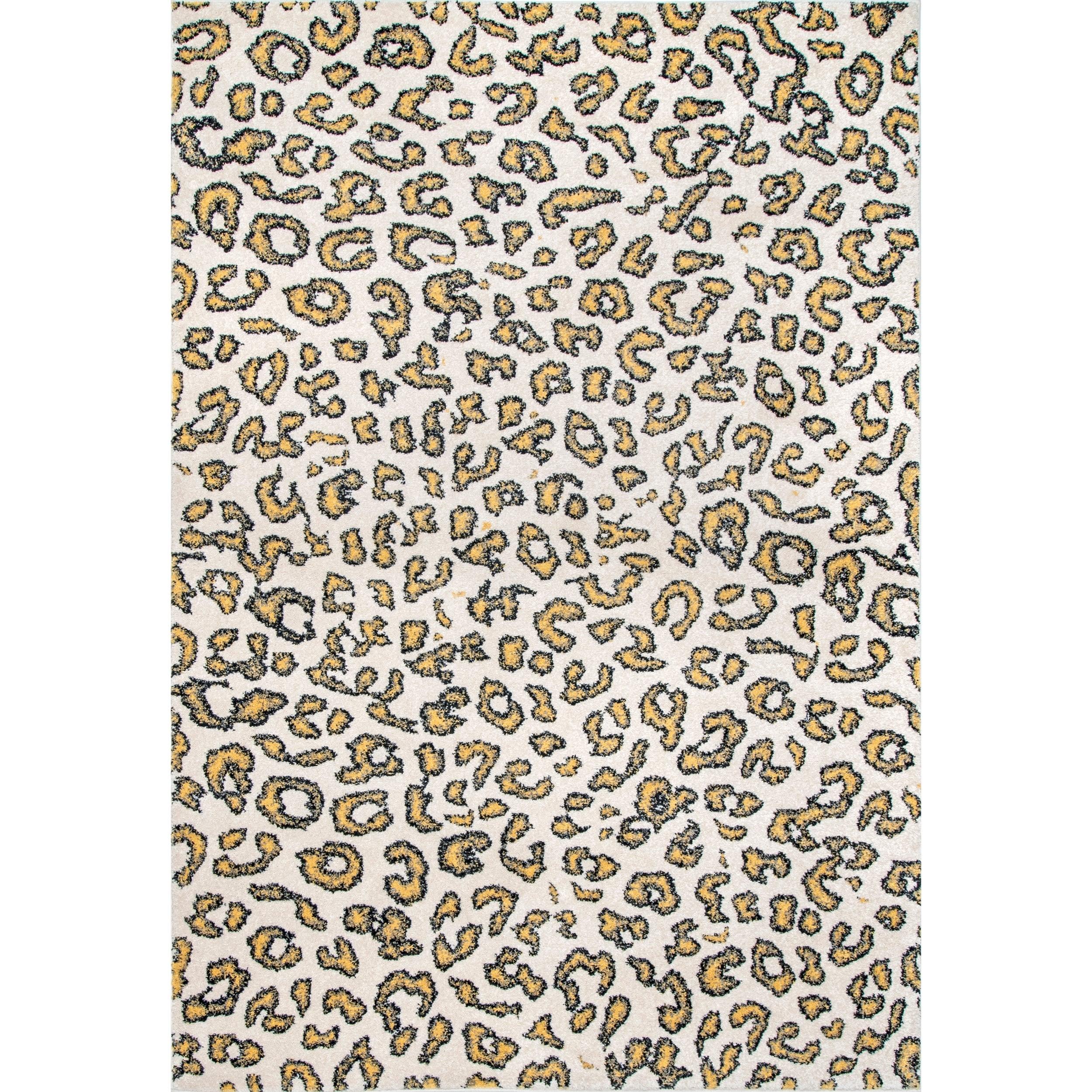 Nuloom Leopard Animal 5x7 Indoor Area Rug for Living Room Bedroom Dining Room Kitchen, Beige/Ivory