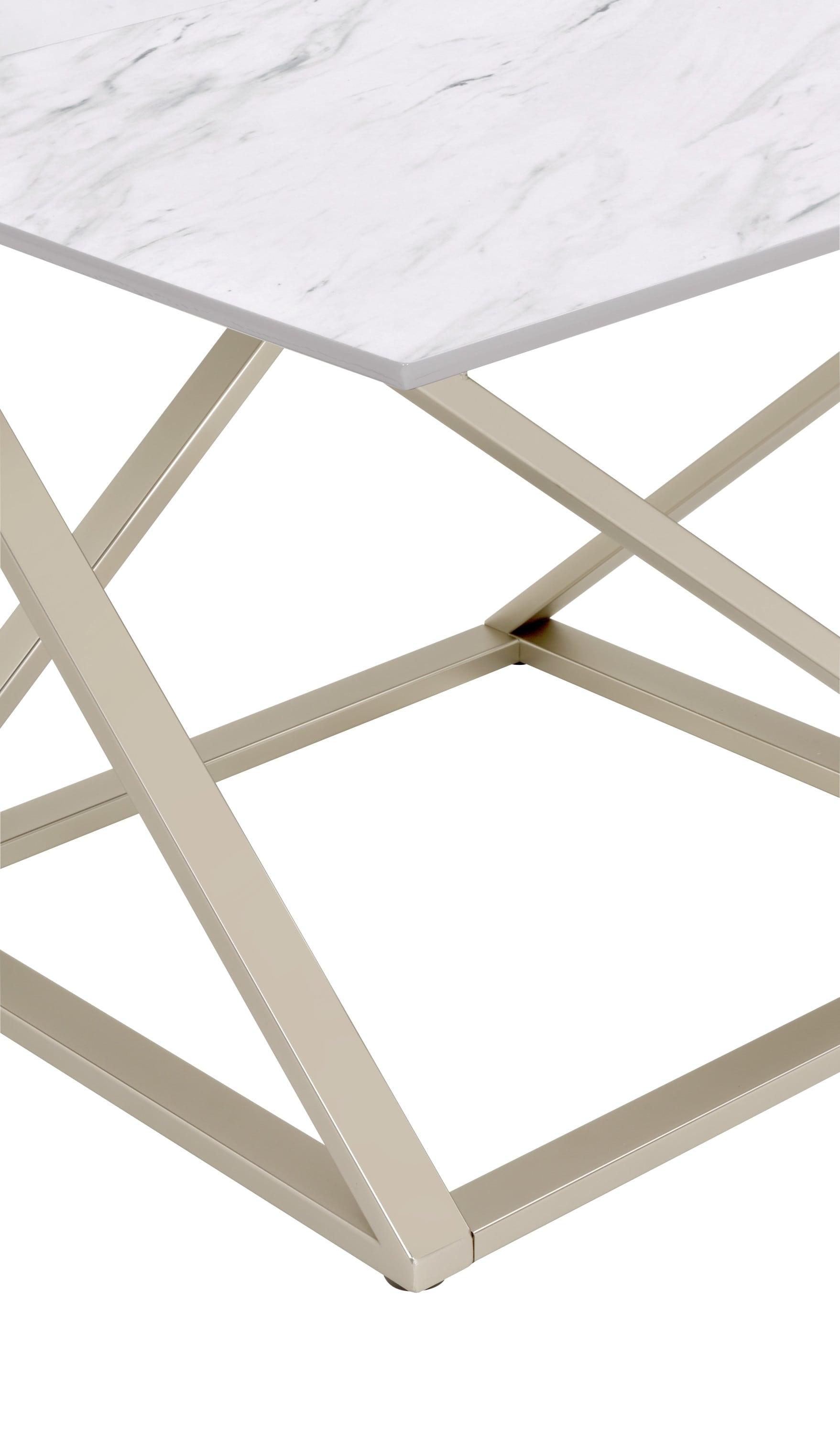 Zurich Square End Table White/Chrome - Steve Silver Co.