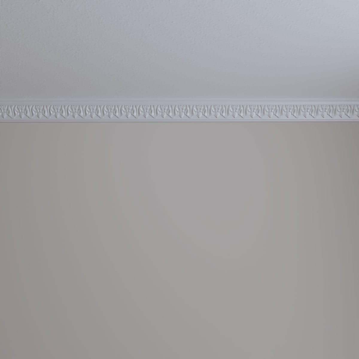 Ekena Millwork 2 5/8"H x 1 1/4"P x 2 7/8"F x 94 1/2"L Ashur Leaf Crown Moulding