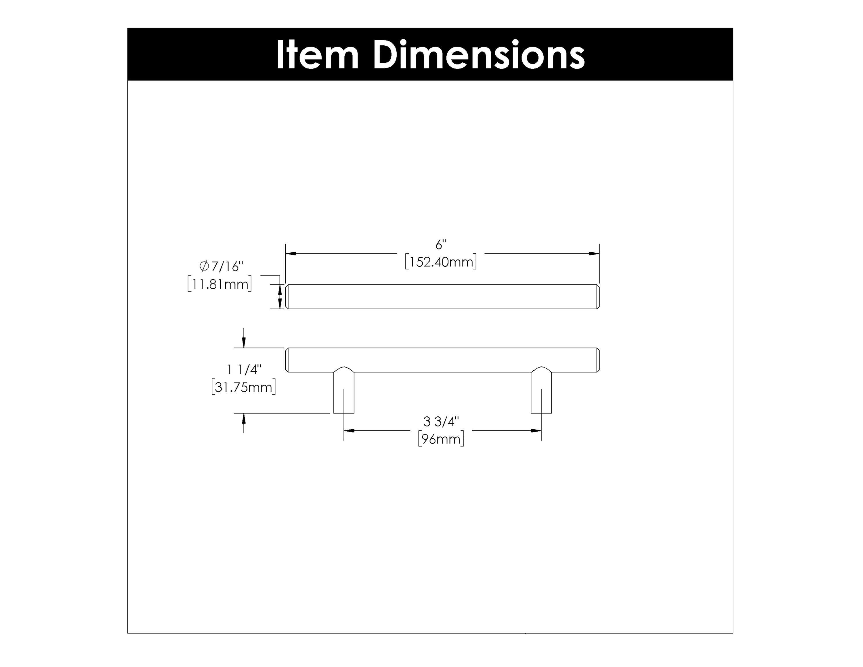 Bar Pulls Kitchen Cabinet Handles, Solid Core Drawer Pulls for Cabinet Doors, 3-3/4" (96mm)