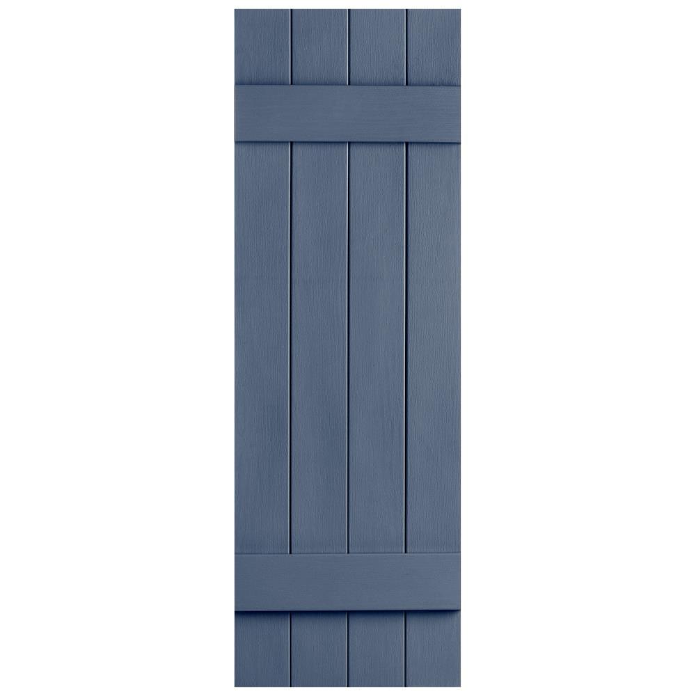 Alpha Shutters Four Board and Batten Closed Vinyl Shutters Pair (Set of 2)