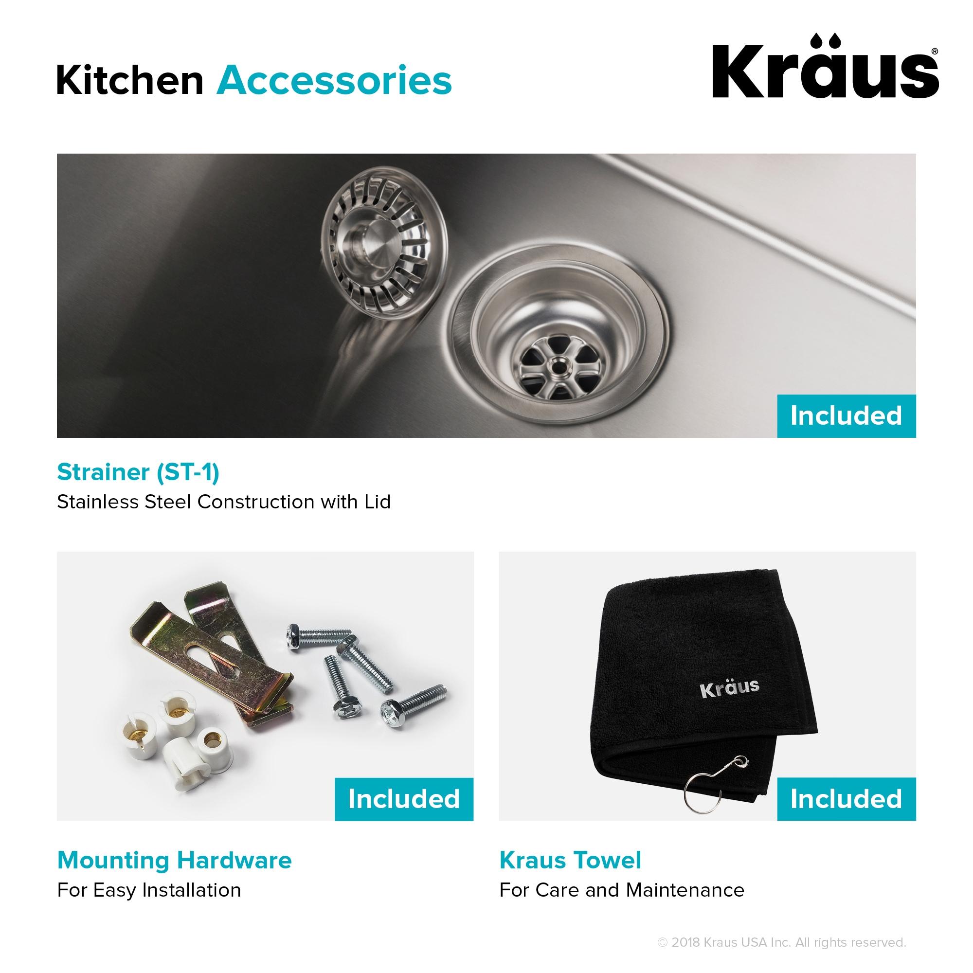 KRAUS Standart Pro Undermount 16 Gauge Stainless Steel Bar Kitchen Sink