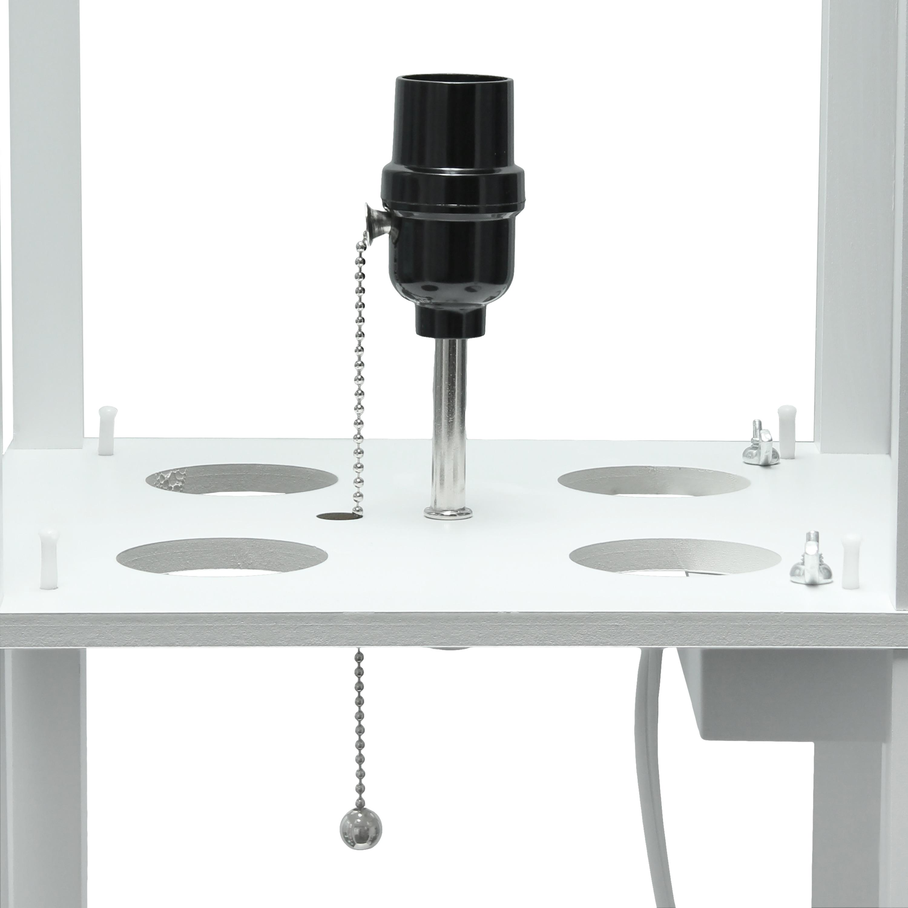 Creekwood Home Classix 62.5" 3-Tier Storage Floor Lamp with Charging Ports and Outlet White