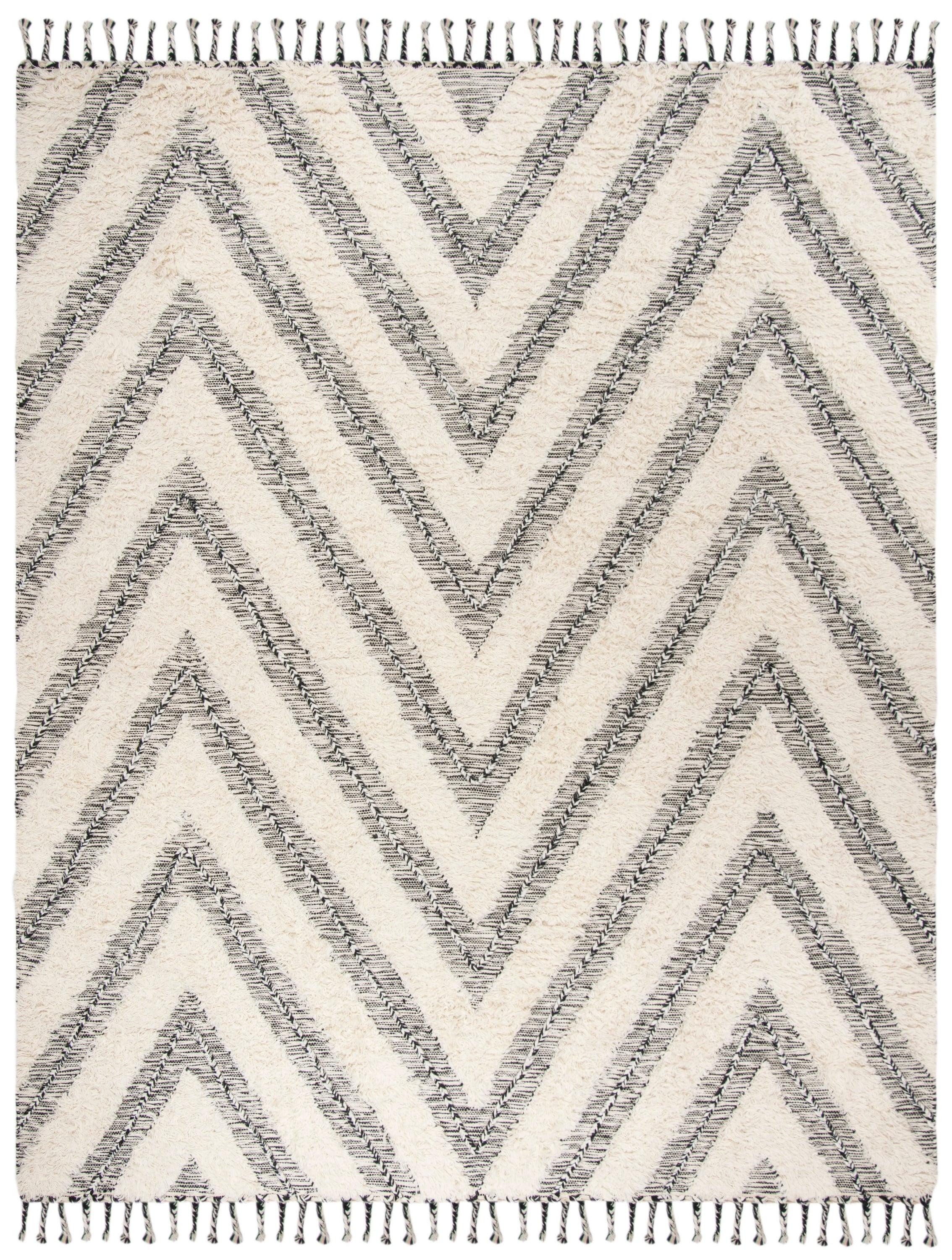 Kenya KNY901 Hand Knotted Area Rug - Black/Ivory - 8'9"x11'9" - Safavieh.