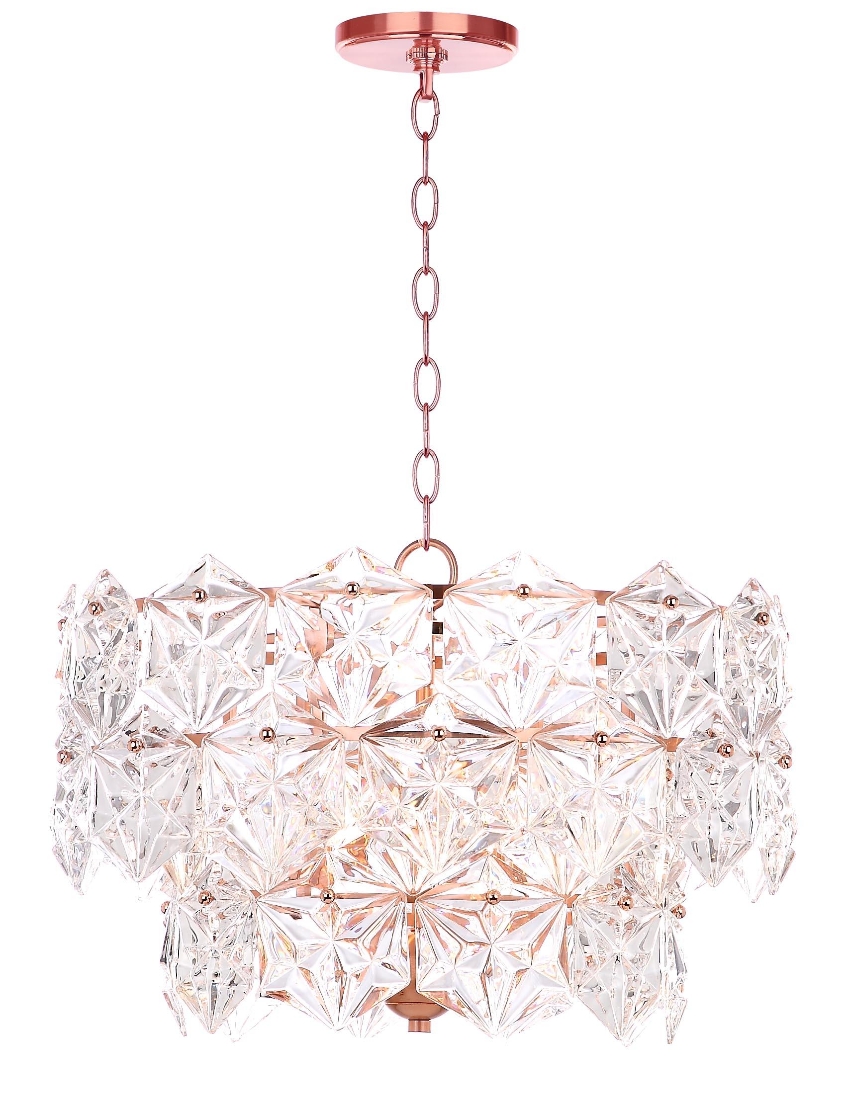 Sia 4 Light 19" Pendant - PND4001 - Clear/Copper - Safavieh
