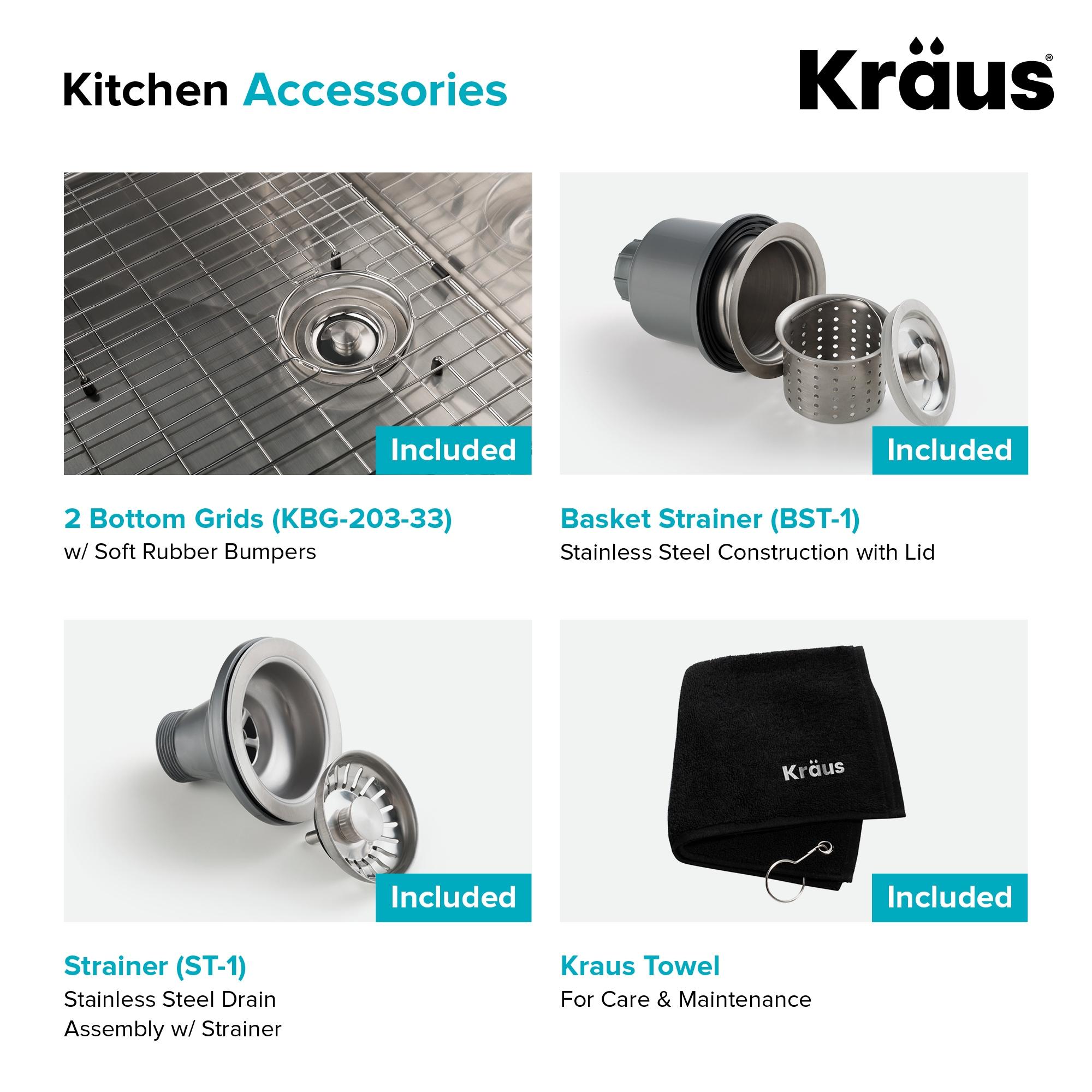 KRAUS Standart Pro Apron Front Farmhouse 16 Gauge Single Bowl Stainless Steel Kitchen Sink