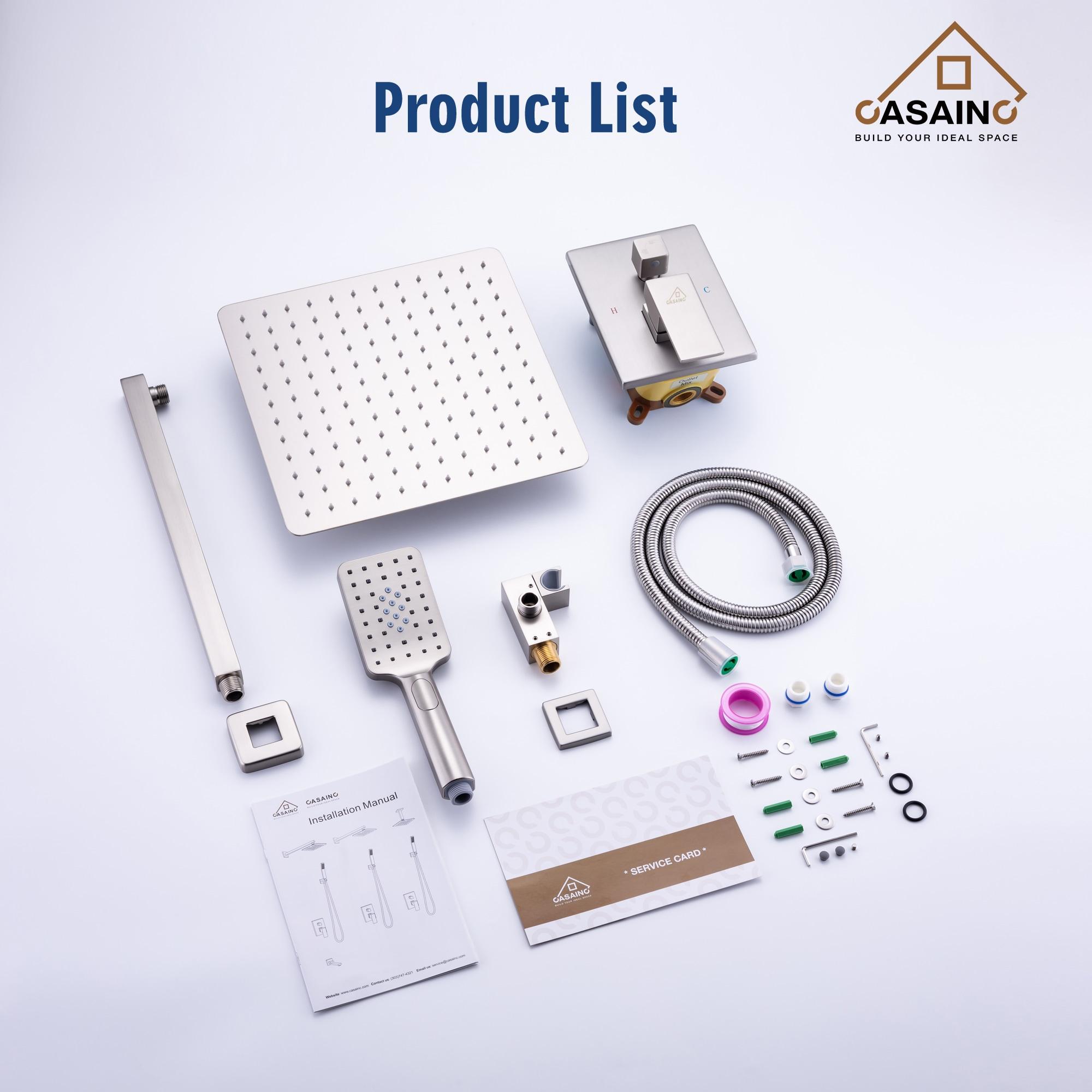 10 inch Wall Mounted Pressure Balanced Complete Shower System With 3 Setting Shower Handheld