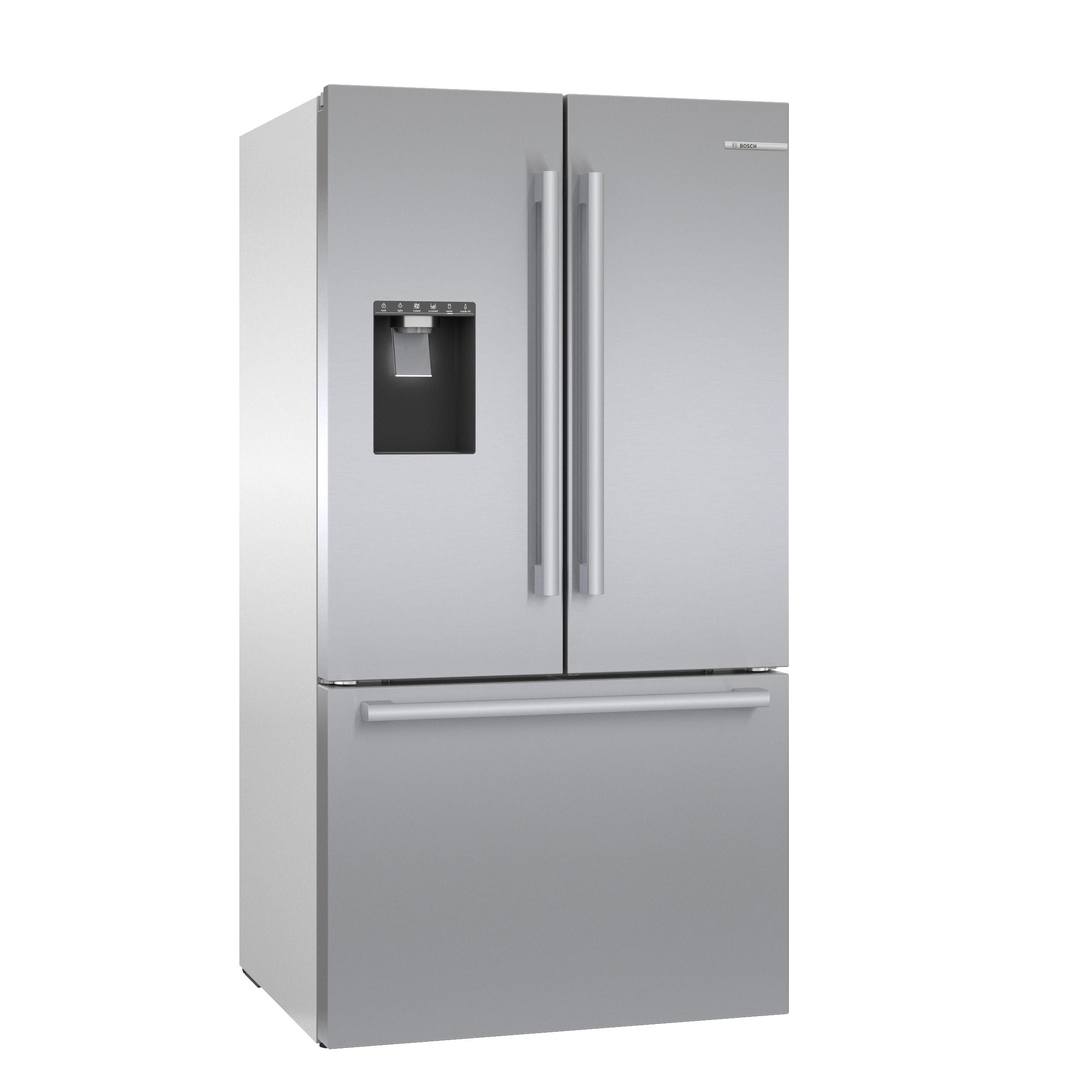 Bosch - 500 Series 36-Inch Smart French Door Standard-Depth Refrigerator With Quickicepro, Anti-Fingerprint, External Water & Ice, Home Connect