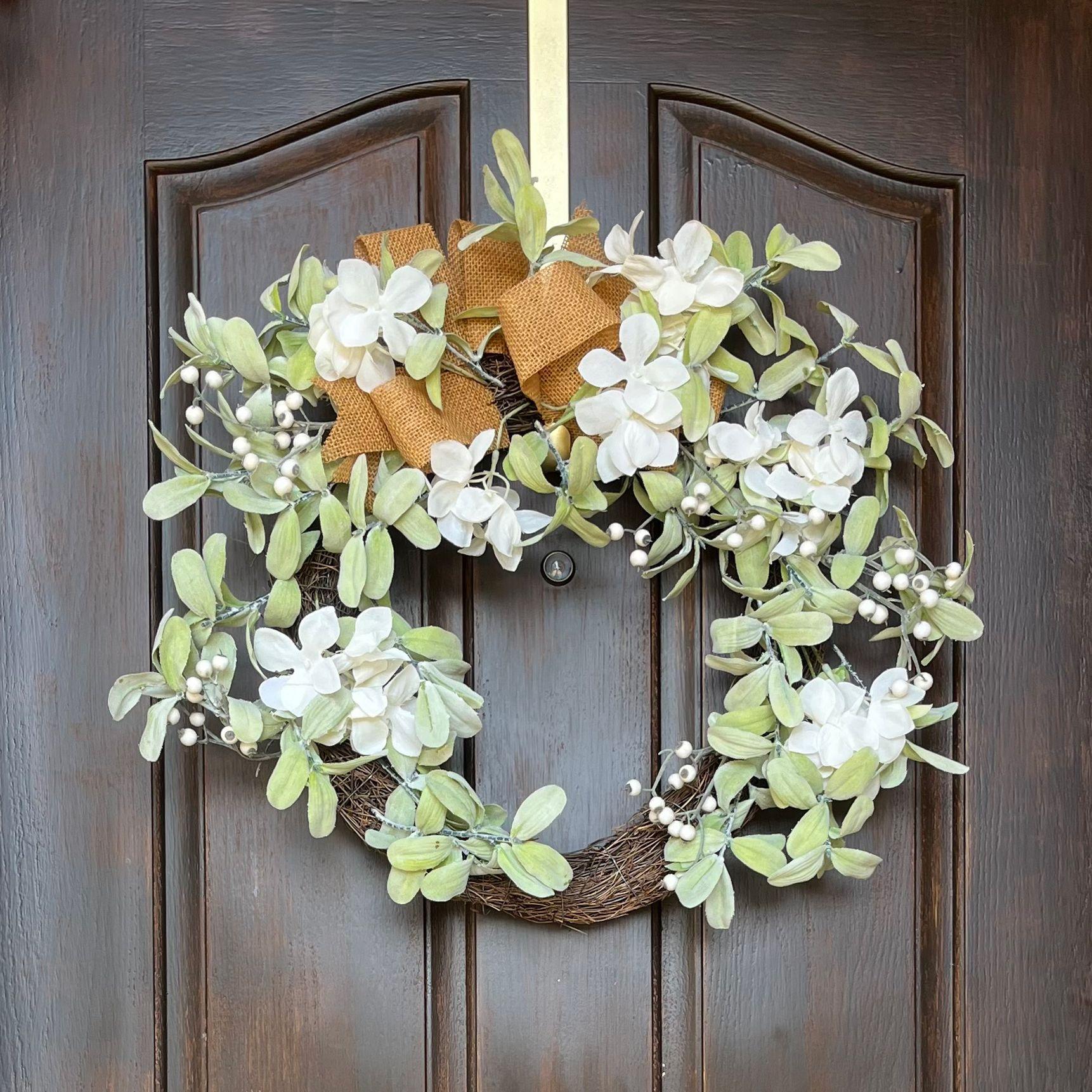 Kelly Clarkson Home 22 Inch Grapevine Hydrangea Wreath