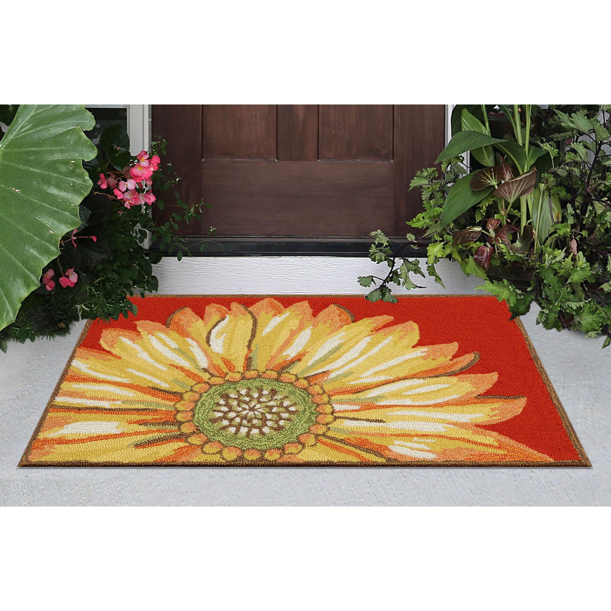 DBK Frontporch Sunflower Indoor/Outdoor Rug Yellow/Orange