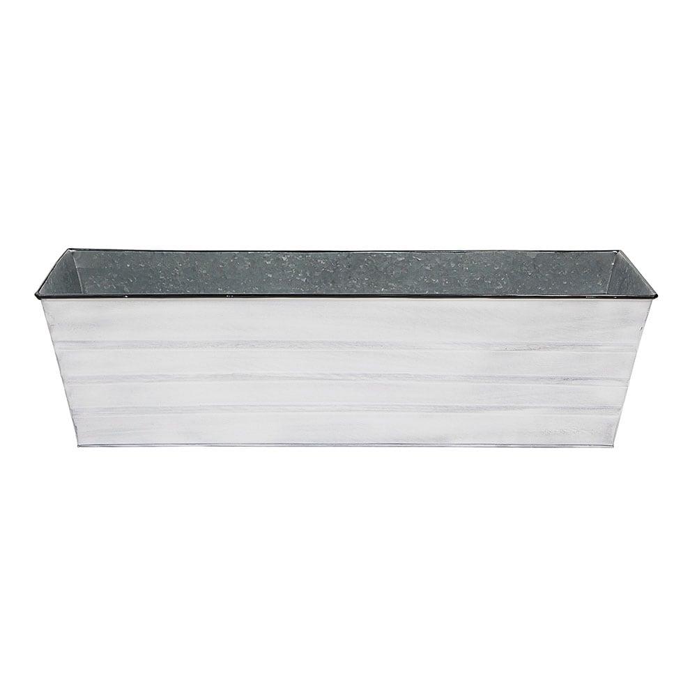 35.25" Large Galvanized Steel Flower Box Planter Cape Cod White - ACHLA Designs: Wall-Mountable, Rectangular Storage Container