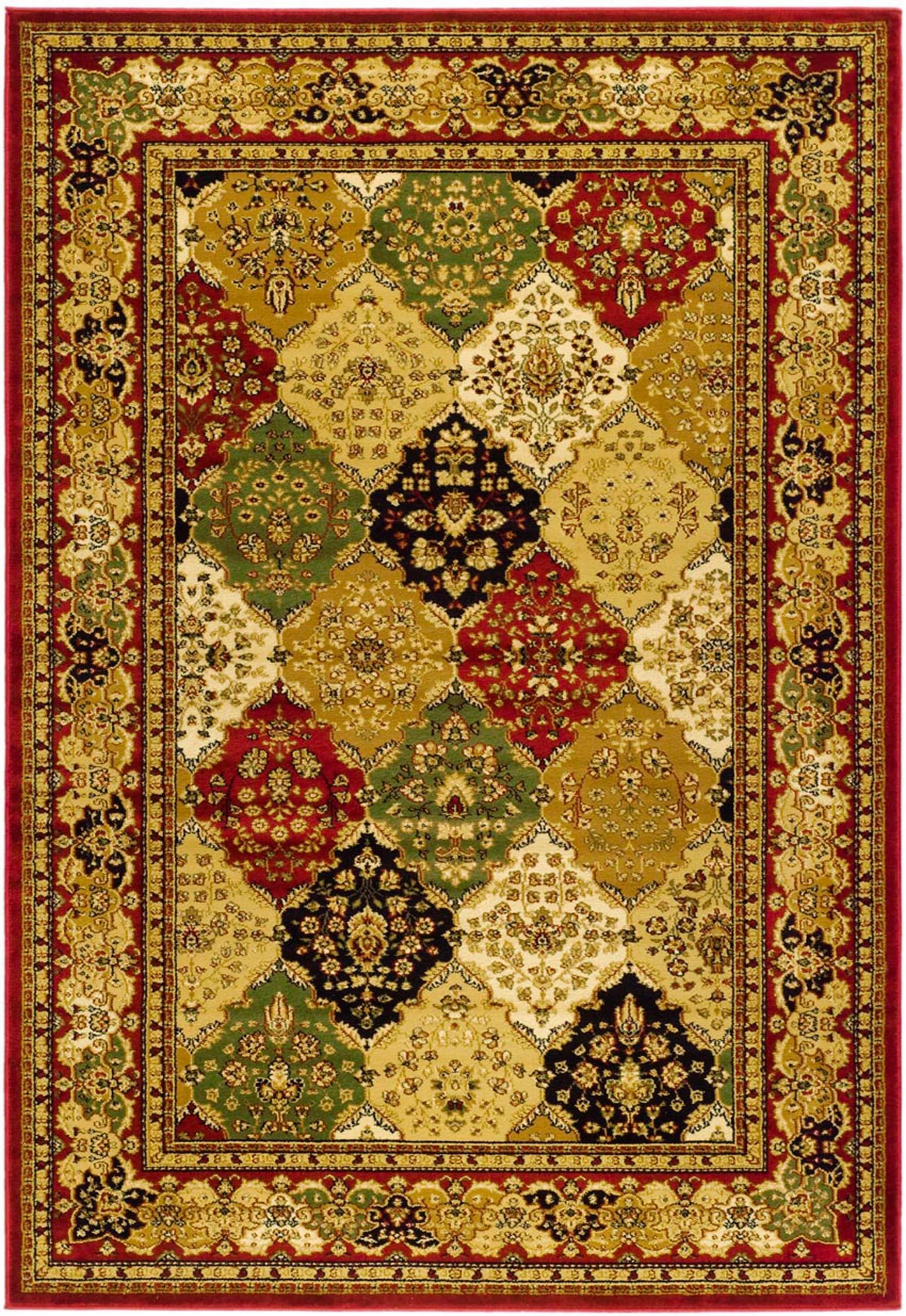 Lyndhurst LNH221 Power Loomed Area Rug - Multi/Red - 5'3"x7'6" - Safavieh