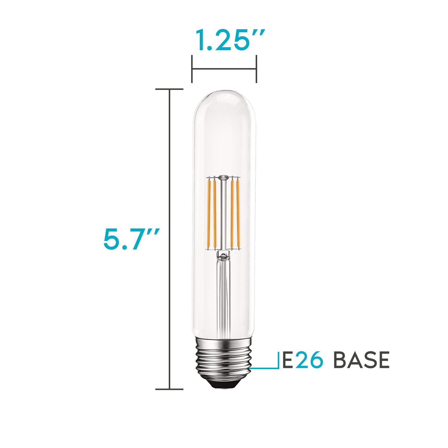 Luxrite Vintage T9 LED Tube Light Bulbs 60W Equivalent, 2700K Warm White, 550 Lumens, Dimmable, 5W, E26 Base (4 Pack)